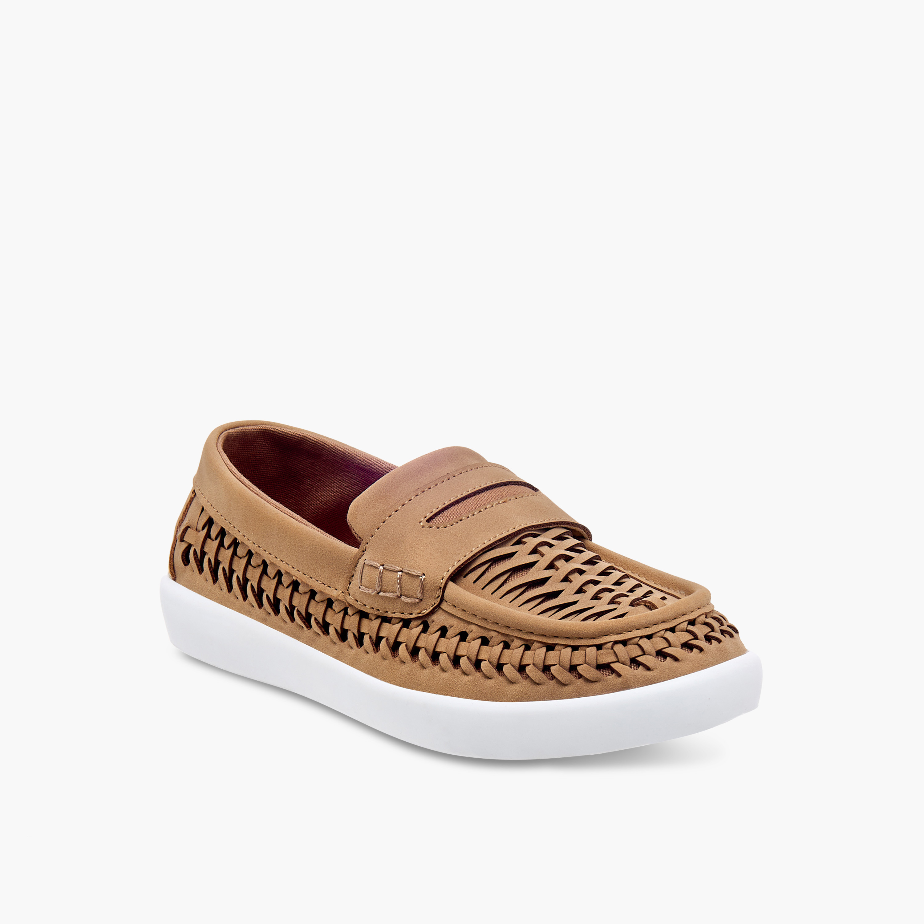 Mister Duchini Weave Textured Slip-On Loafers-boys-shoes-loafers-image-2