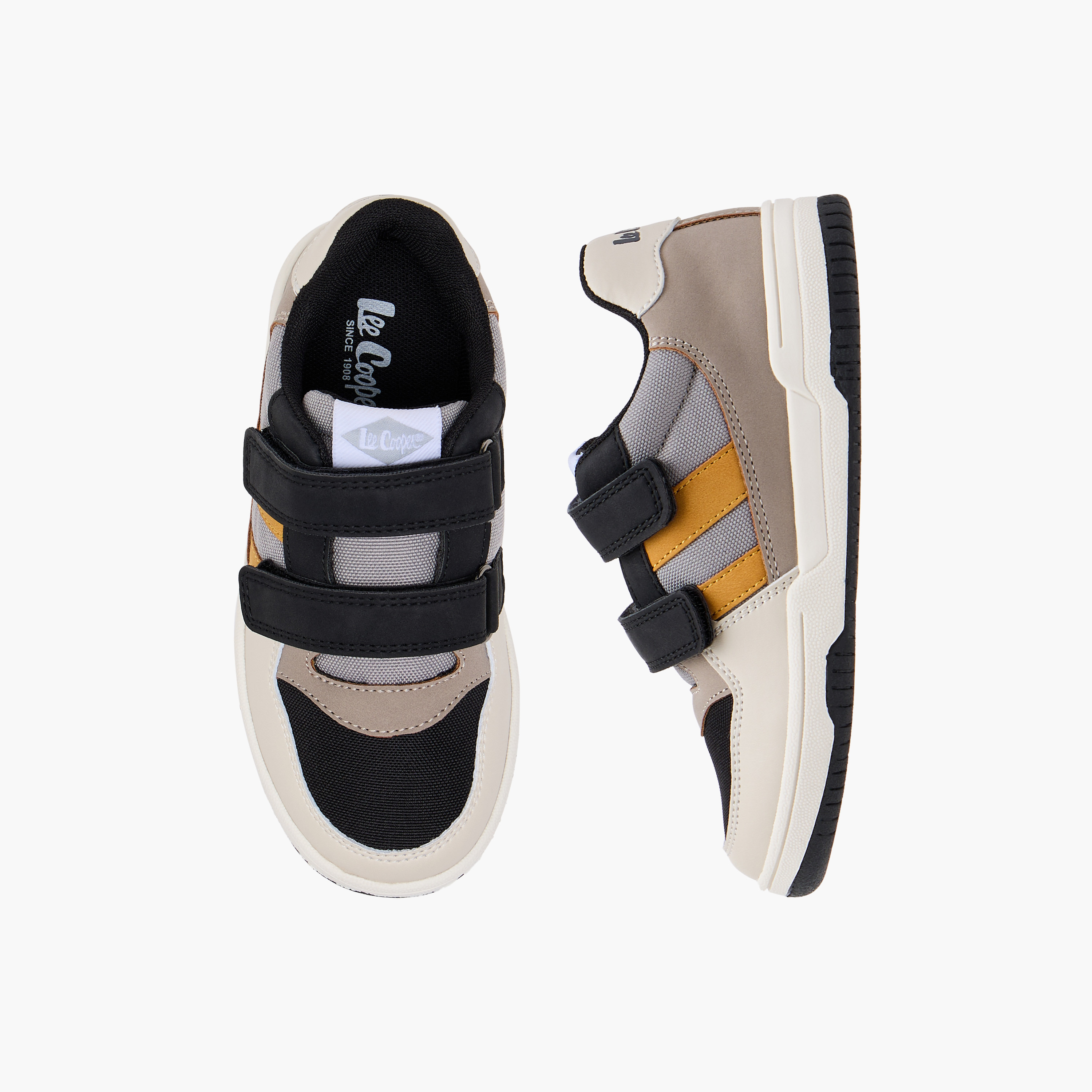 Lee Cooper Boys Panelled Sneakers with Hook and Loop Closure-boys-shoes-sneakers-image-1