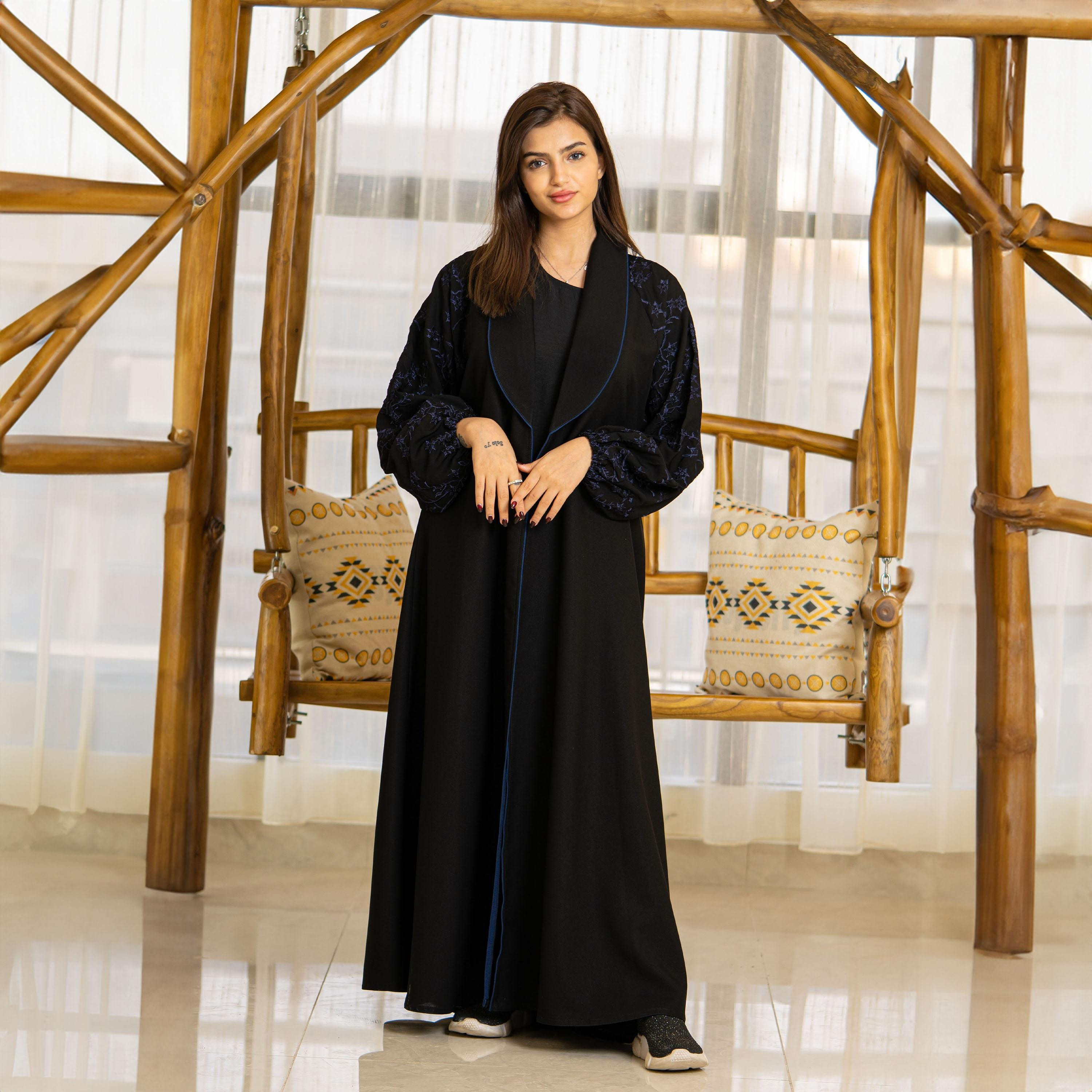 عباية زاهيه مطرزة مفتوحة من الأمام مع حجاب-women-arabicclothing-abayas-image-4