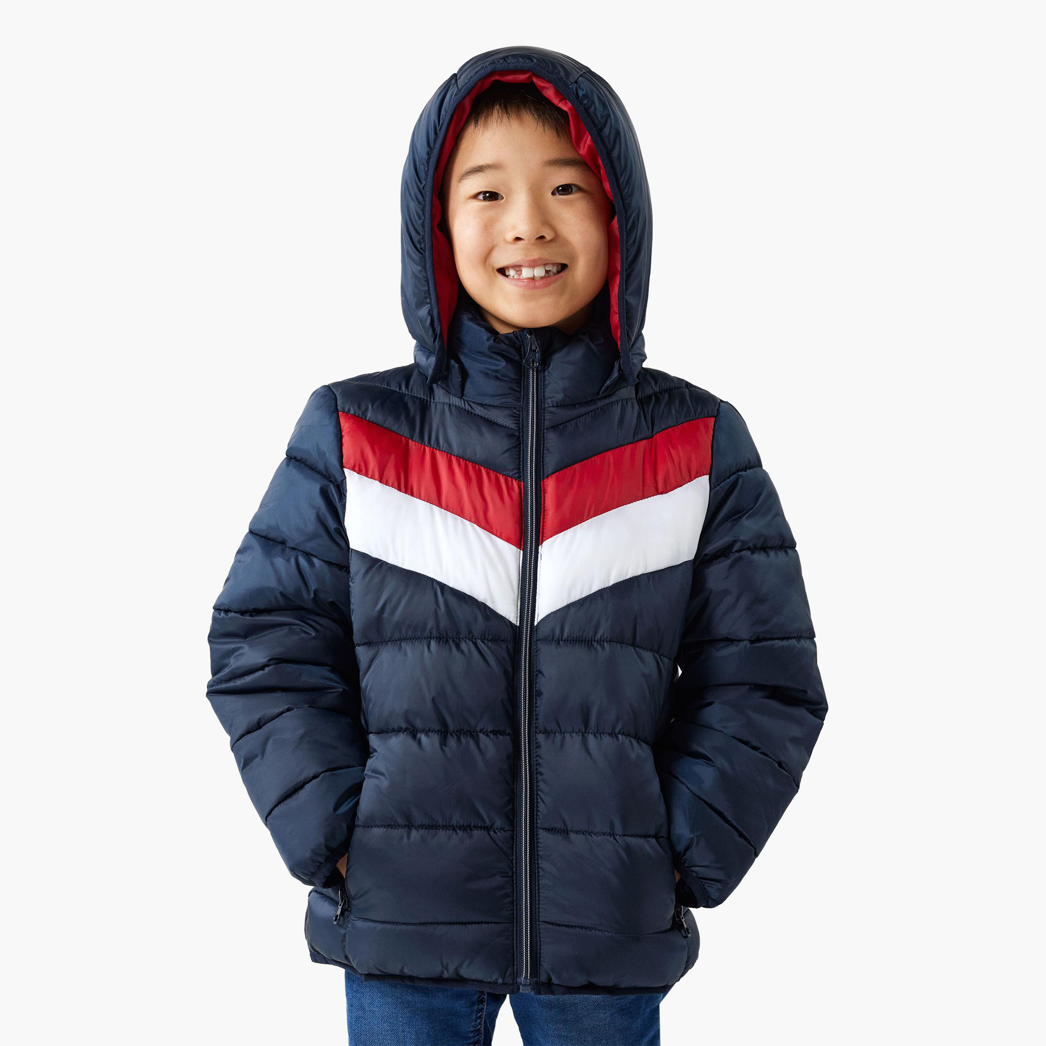 Name It Colourblock Puffer Jacket with Hood and Long Sleeves-boys-clothing-jacketsandcoats-image-5