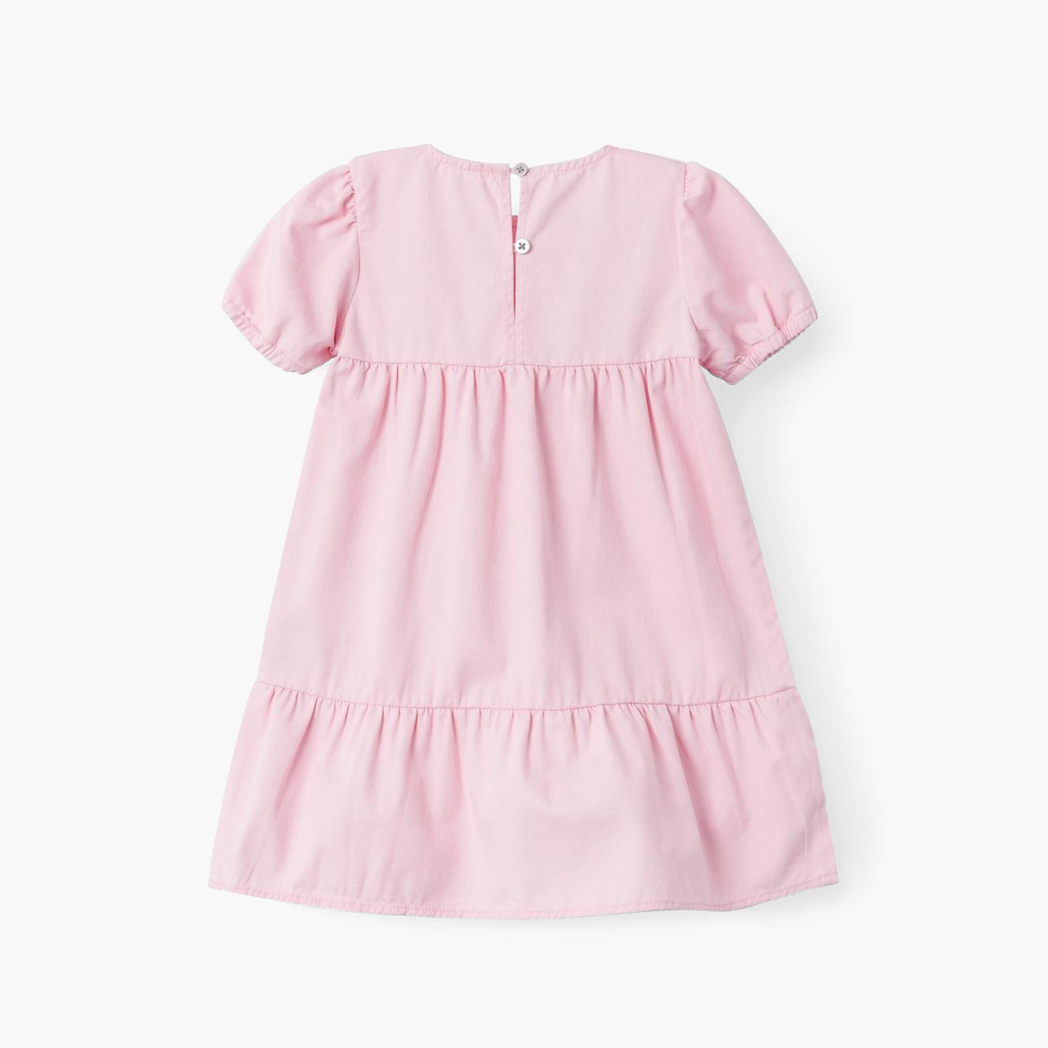 فستان إيه لاين سادة متعدّد الطبقات بأكمام قصيرة من نيم إت-girls-clothing-dressesandjumpsuits-image-2