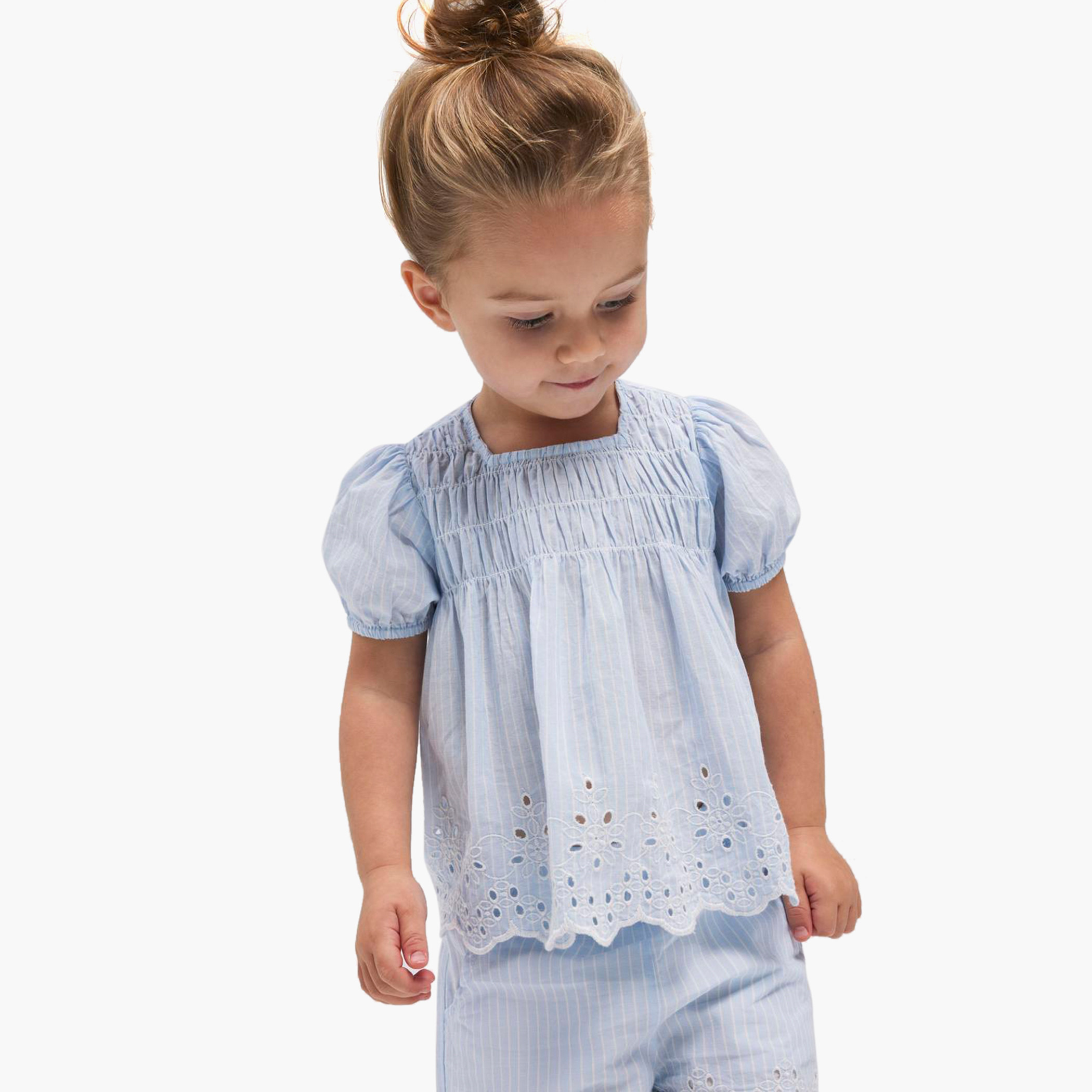 بلوزة شيفلي بارزة الملمس بياقة مربعة وأكمام قصيرة من نيم إت-girls-clothing-blousesandshirts-image-4