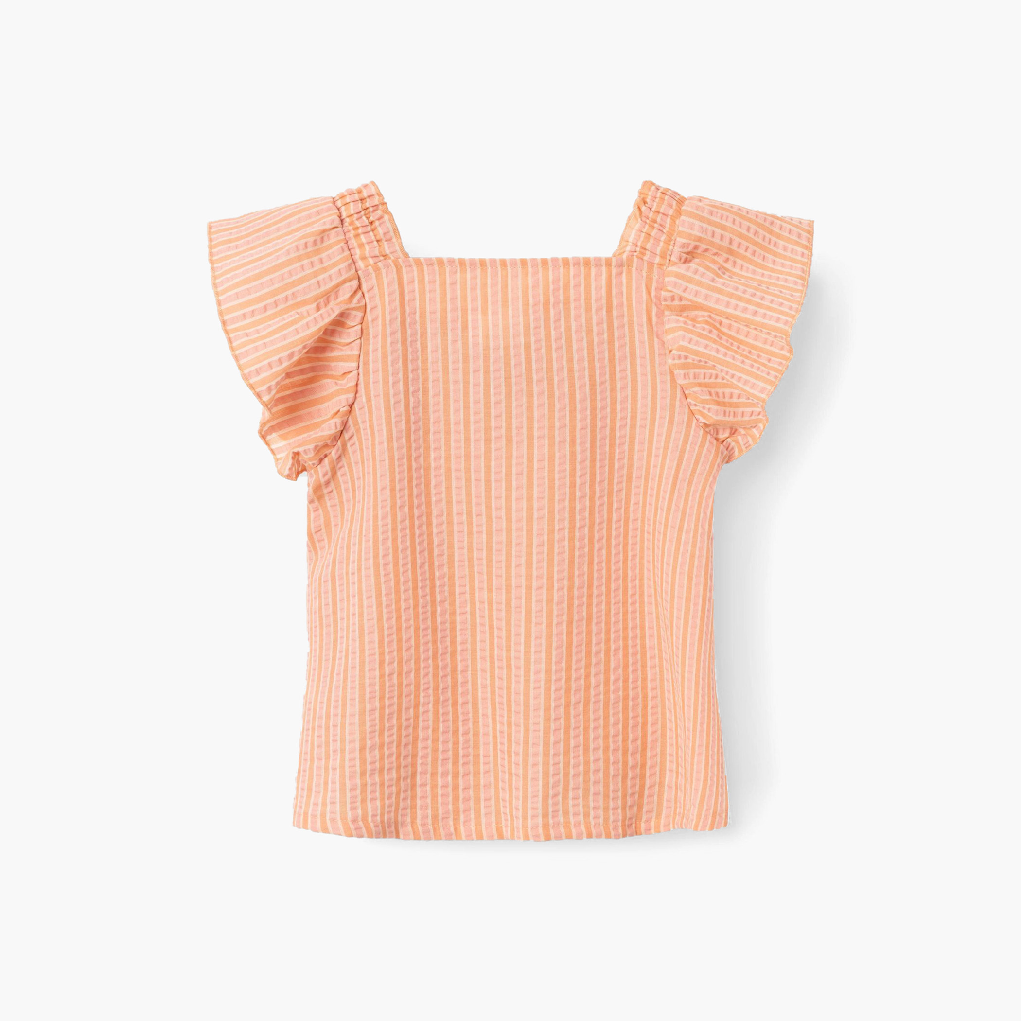 Name It Striped Top with Flutter Sleeves-girls-clothing-blousesandshirts-image-2
