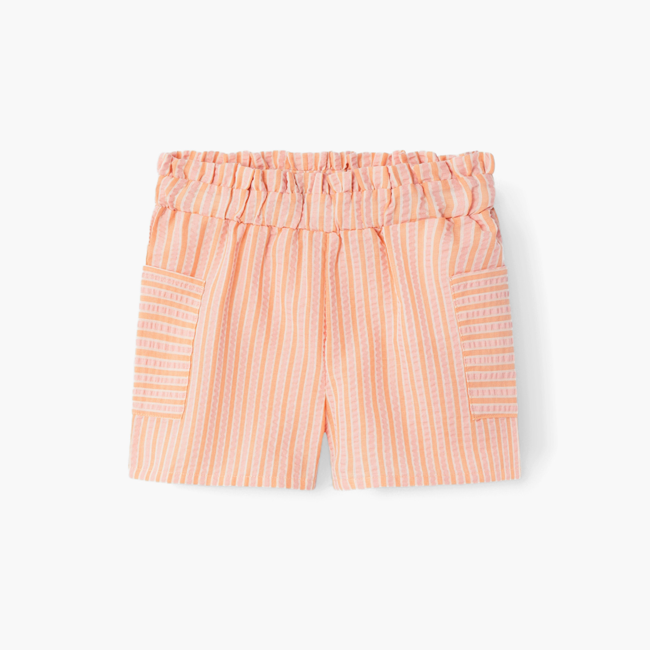 شورت مقلّم بخصر مطاطي وجيوب من نيم إت-girls-clothing-bottoms-shorts-image-1
