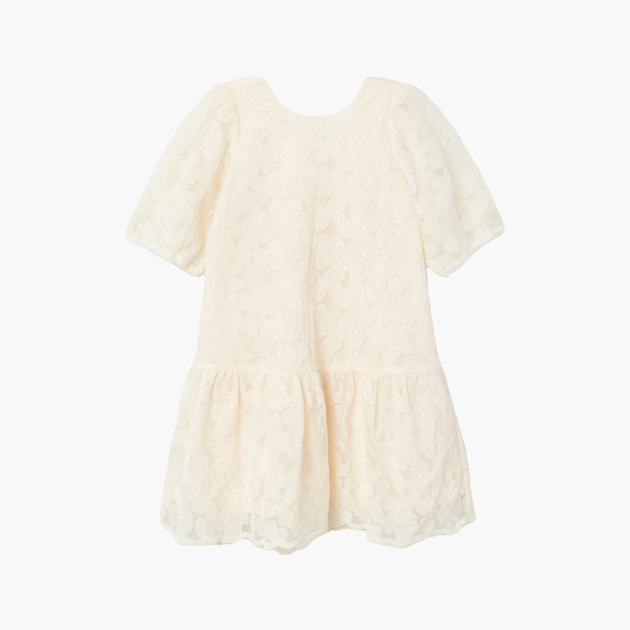 فستان بخصر منسدل وتطريزات زهرية وأكمام قصيرة من نيم إت-girls-clothing-dressesandjumpsuits-image-1