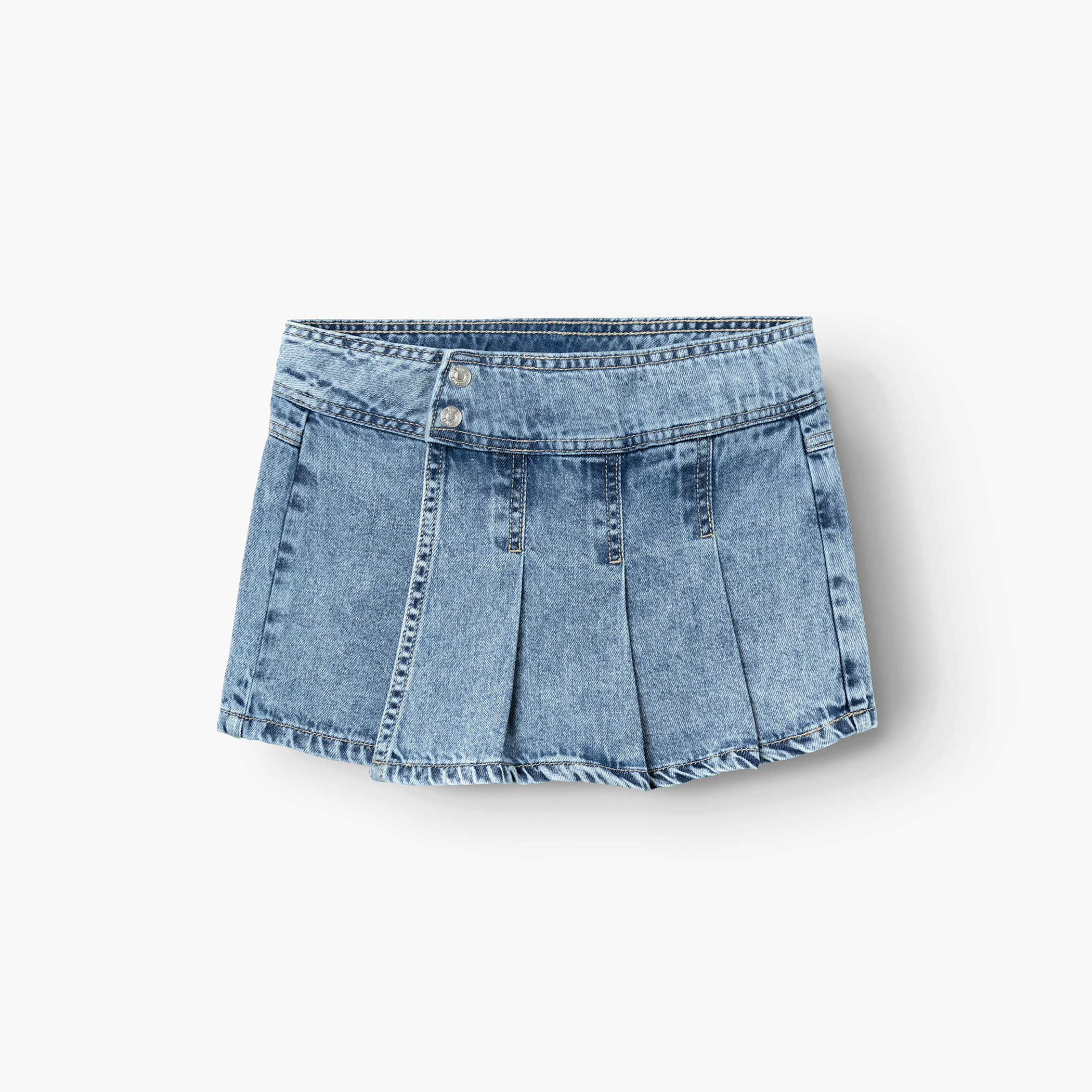 تنورة دينم بزر إغلاق للبنات من نيم إت-girls-clothing-bottoms-shorts-image-1