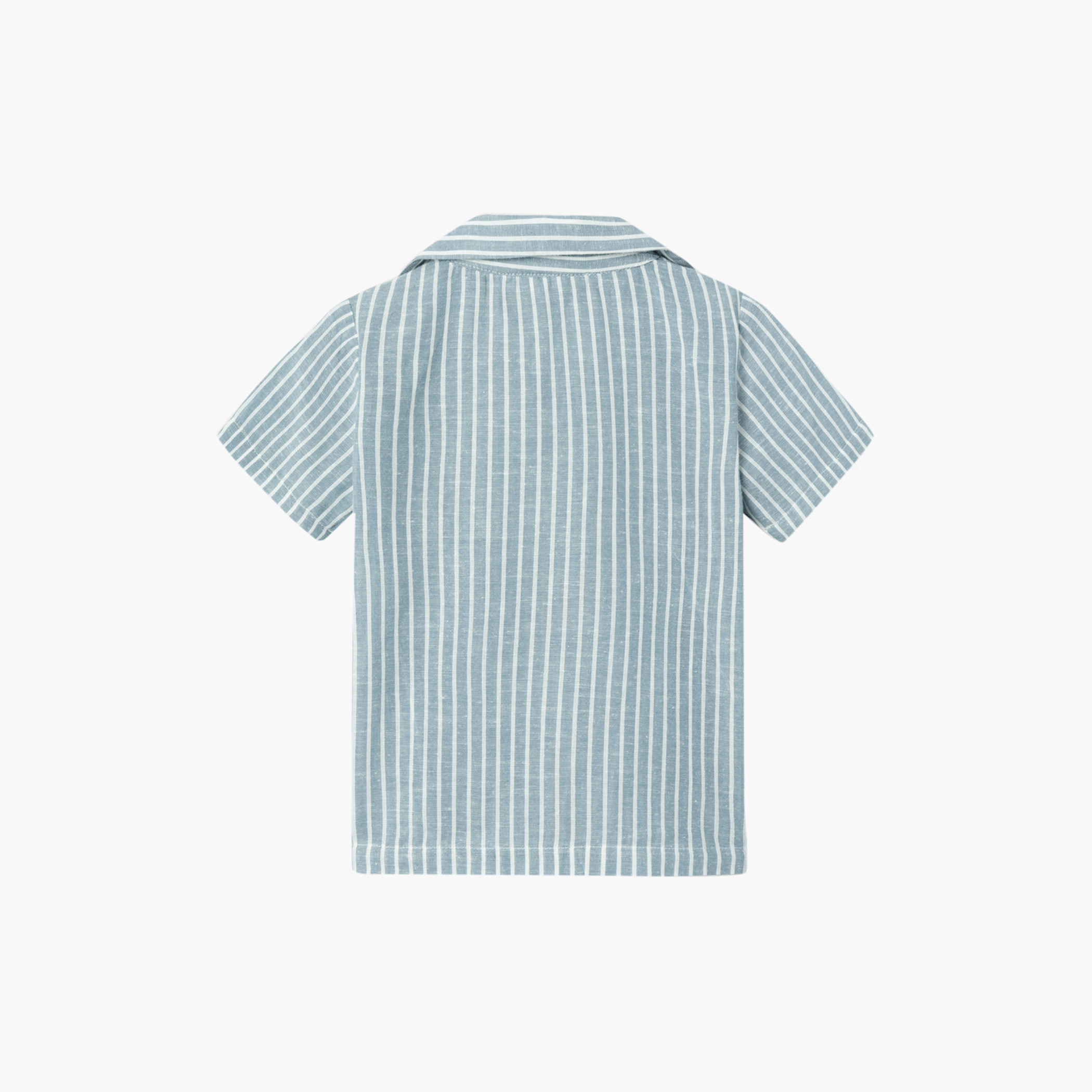 Name It Striped Short Sleeve Shirt with Camp Collar-boys-clothing-shirts-image-2