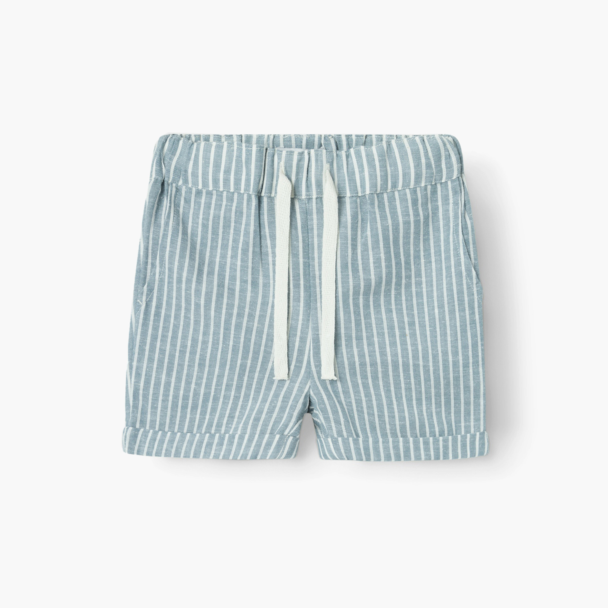 شورت مخطط برباط إغلاق وخصر قابل للتعديل من نيم إت-baby-boys-clothing-bottoms-shorts-image-1