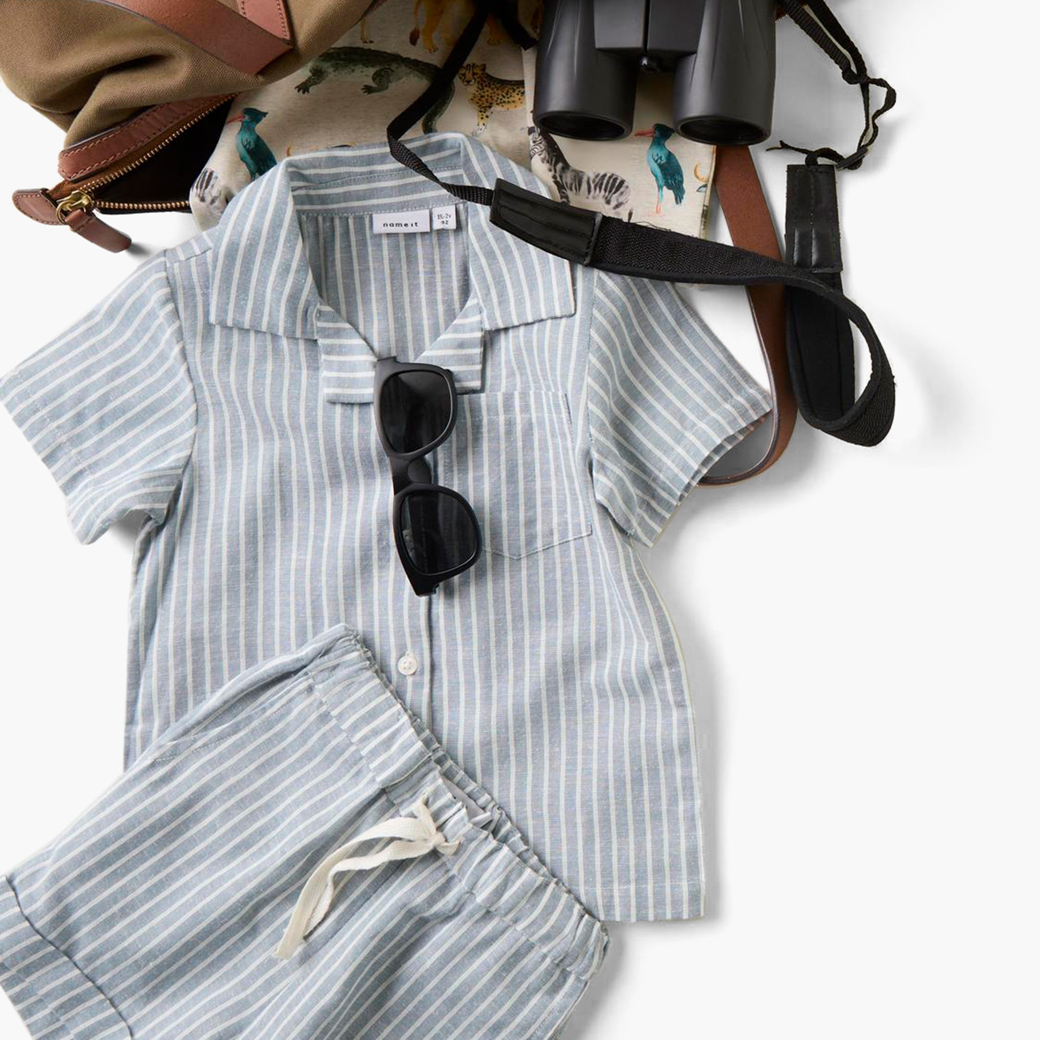 شورت مخطط برباط إغلاق وخصر قابل للتعديل من نيم إت-baby-boys-clothing-bottoms-shorts-image-4