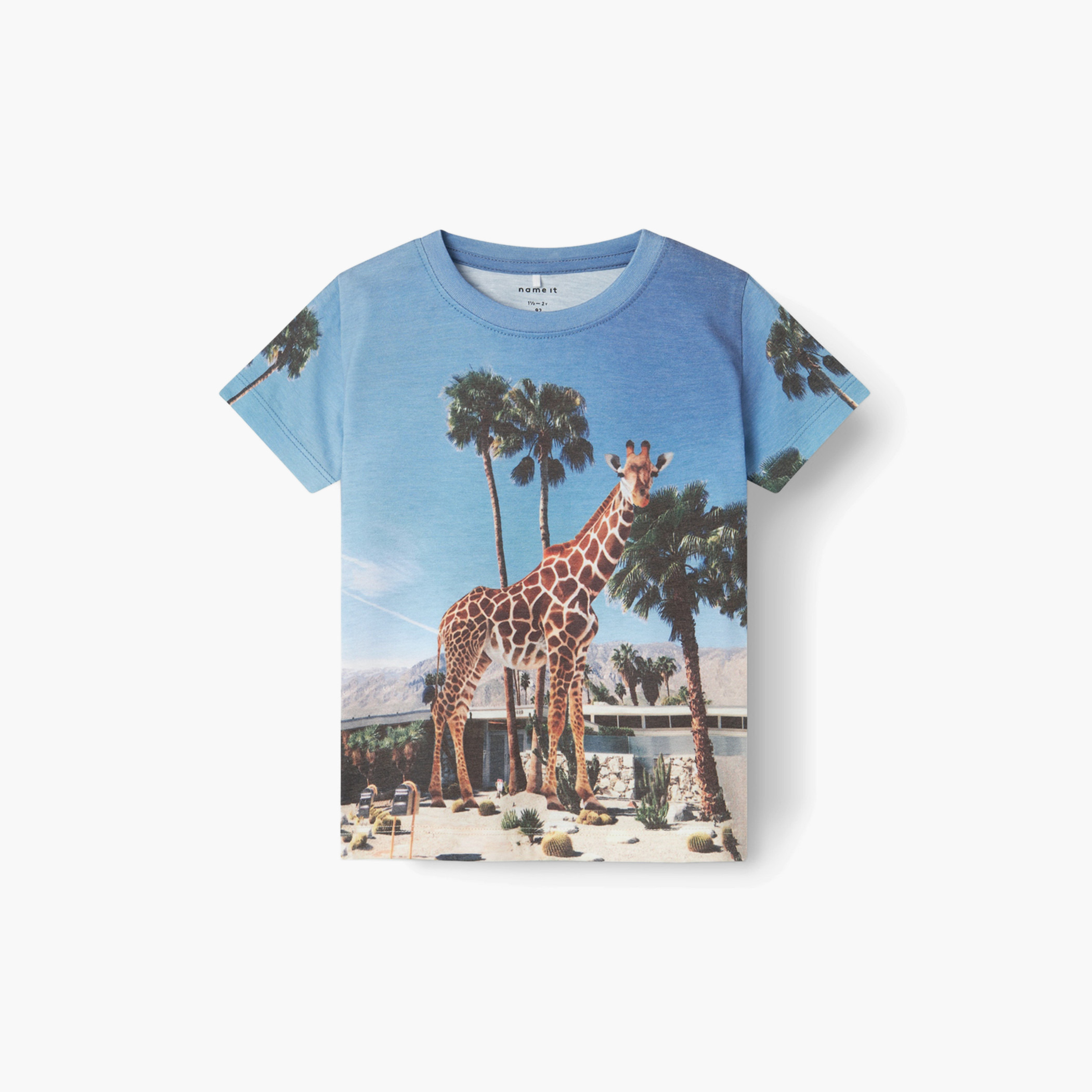 Name It Giraffe Print T-shirt with Short Sleeves-boys-clothing-tshirtsandpolos-image-1