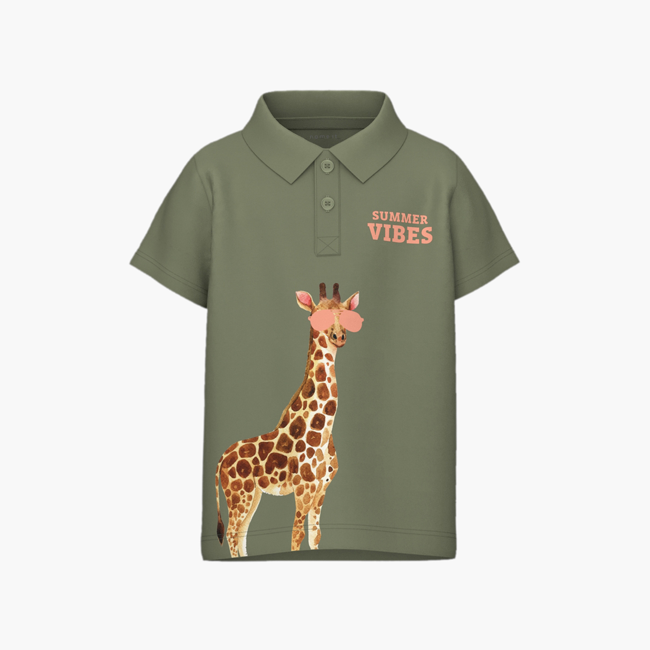 Buy Name It Giraffe Print Polo T shirt with Short Sleeves Online Babyshop UAE