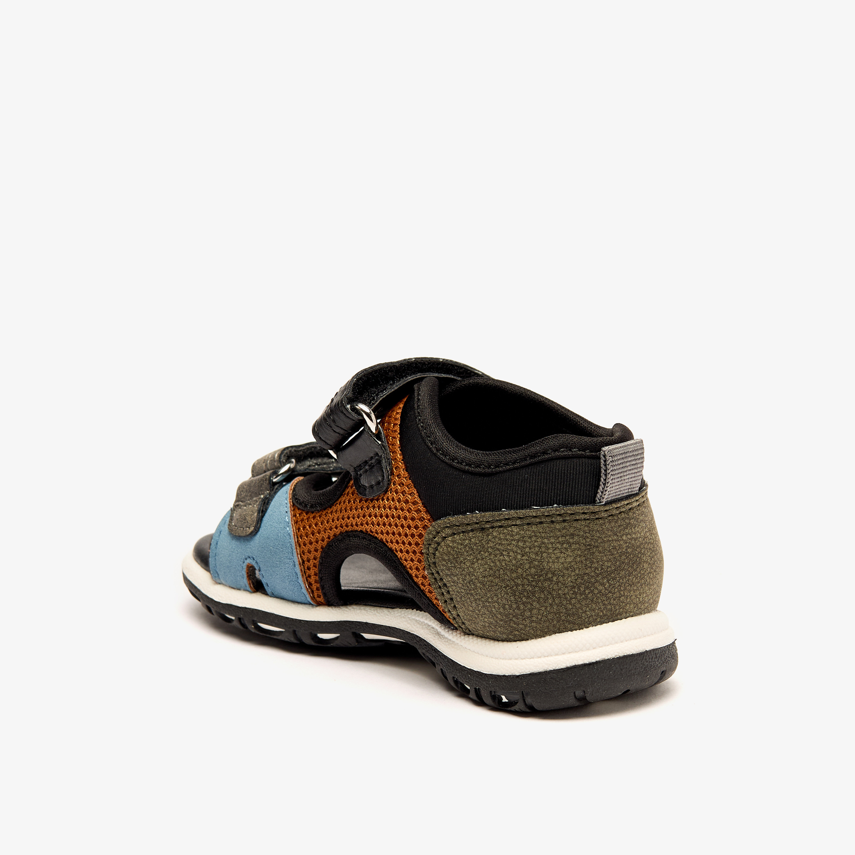 Barefeet Panelled Sandals with Hook and Loop Closure-boys-shoes-sandals-image-2