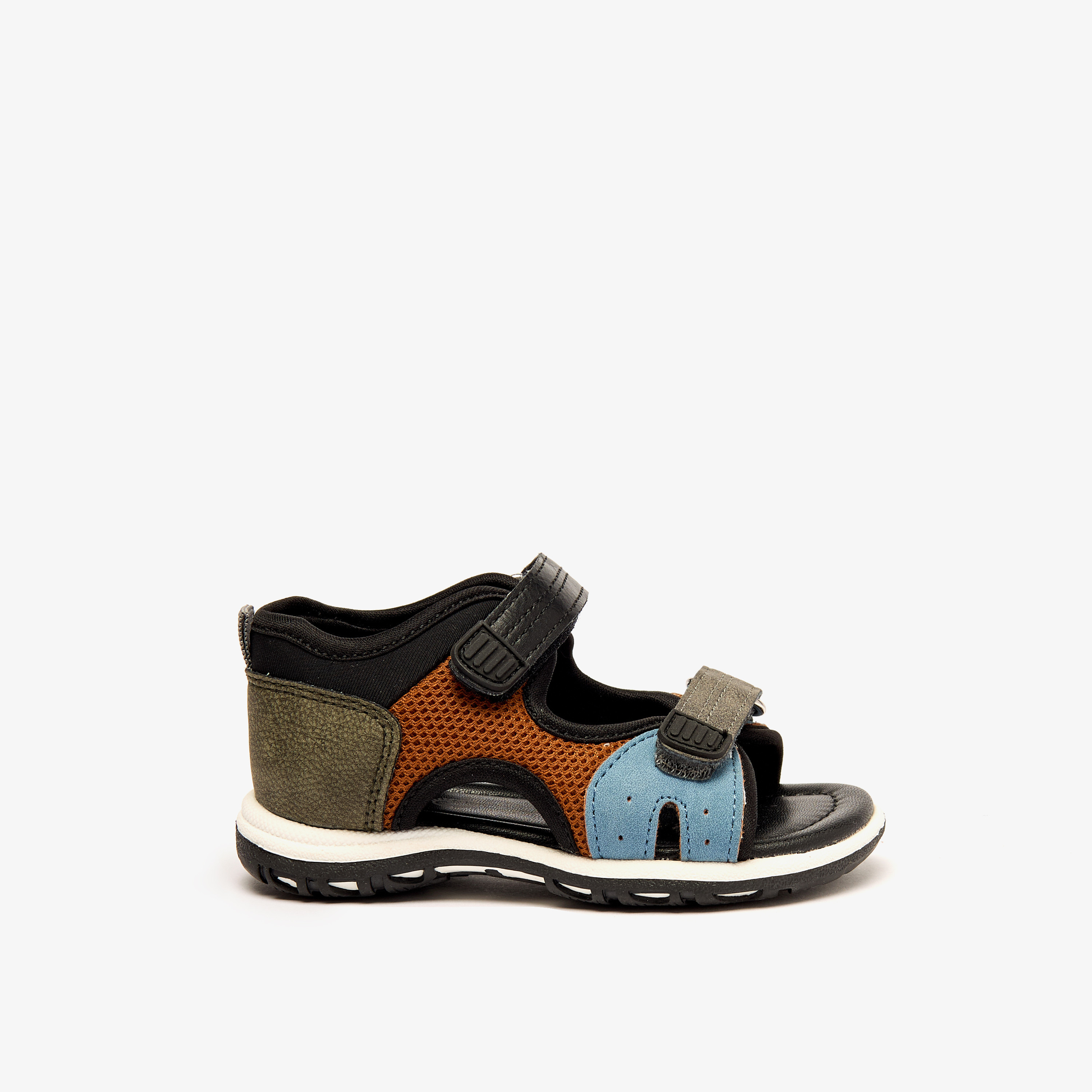 Barefeet Panelled Sandals with Hook and Loop Closure-boys-shoes-sandals-image-3