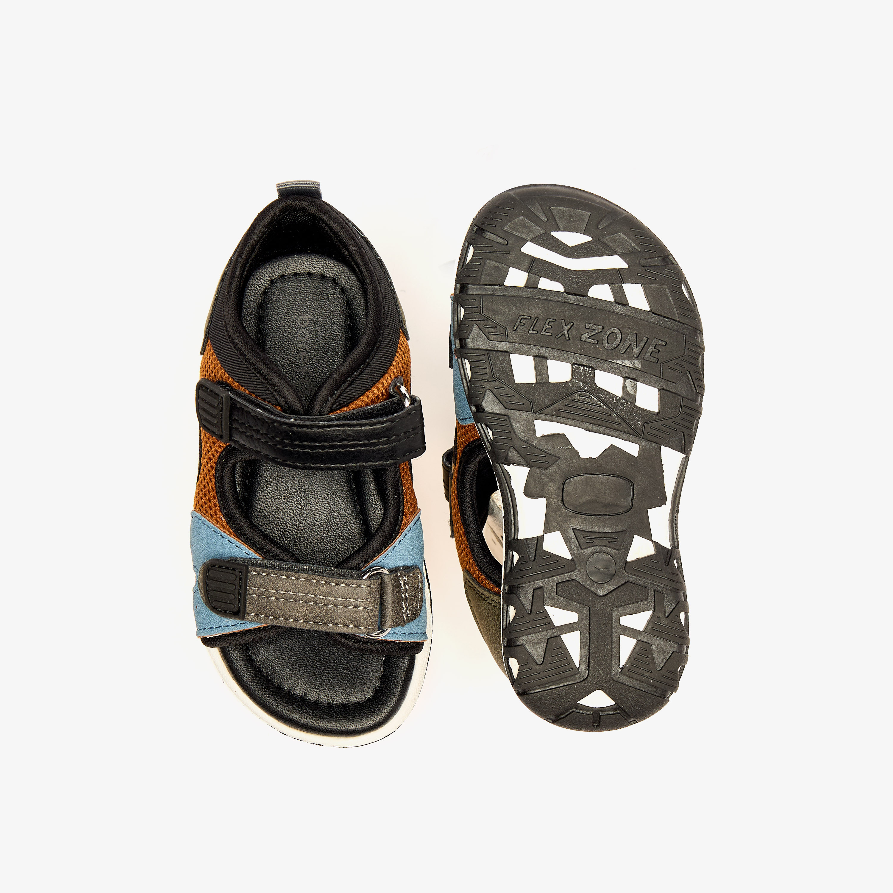 Barefeet Panelled Sandals with Hook and Loop Closure-boys-shoes-sandals-image-4