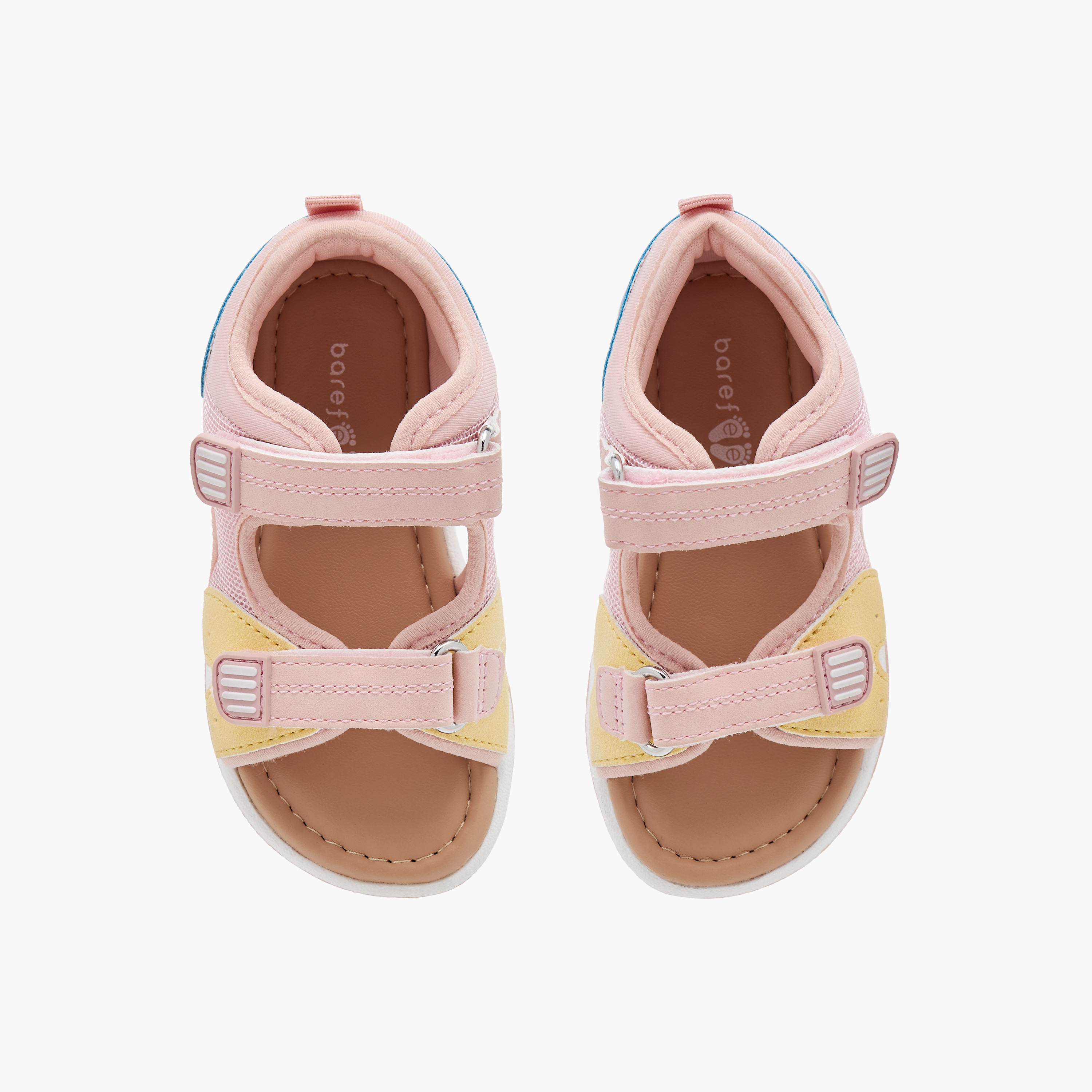 Barefeet Panelled Sandals with Hook and Loop Closure-girls-shoes-sandals-image-6