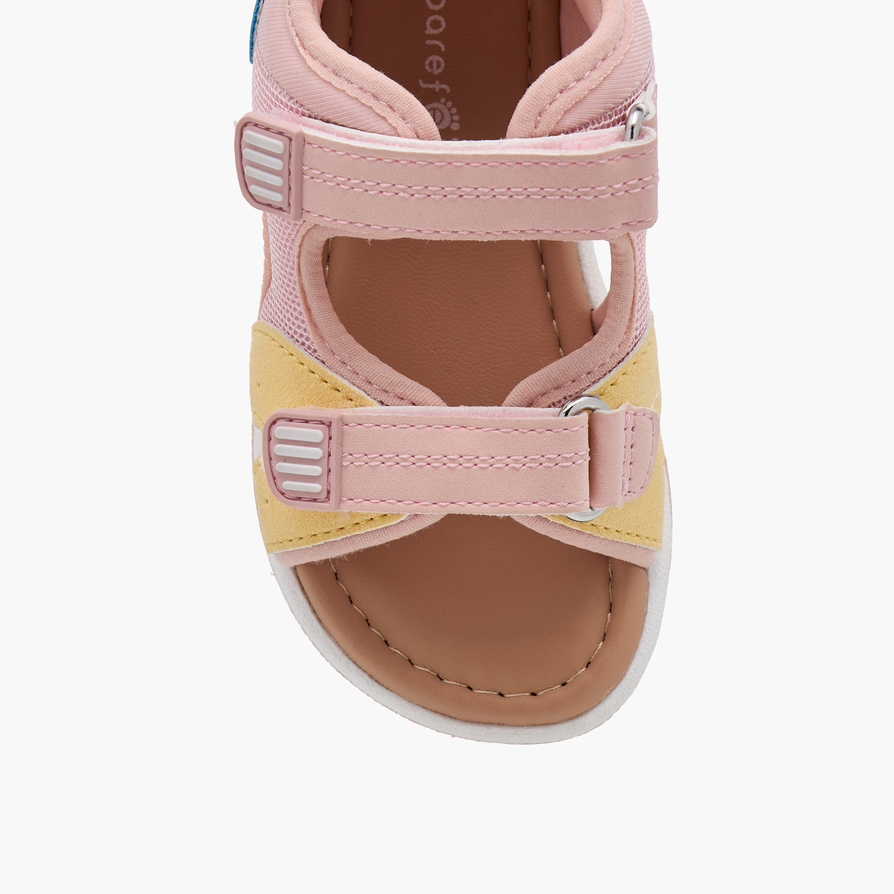 Barefeet Panelled Sandals with Hook and Loop Closure-girls-shoes-sandals-image-8