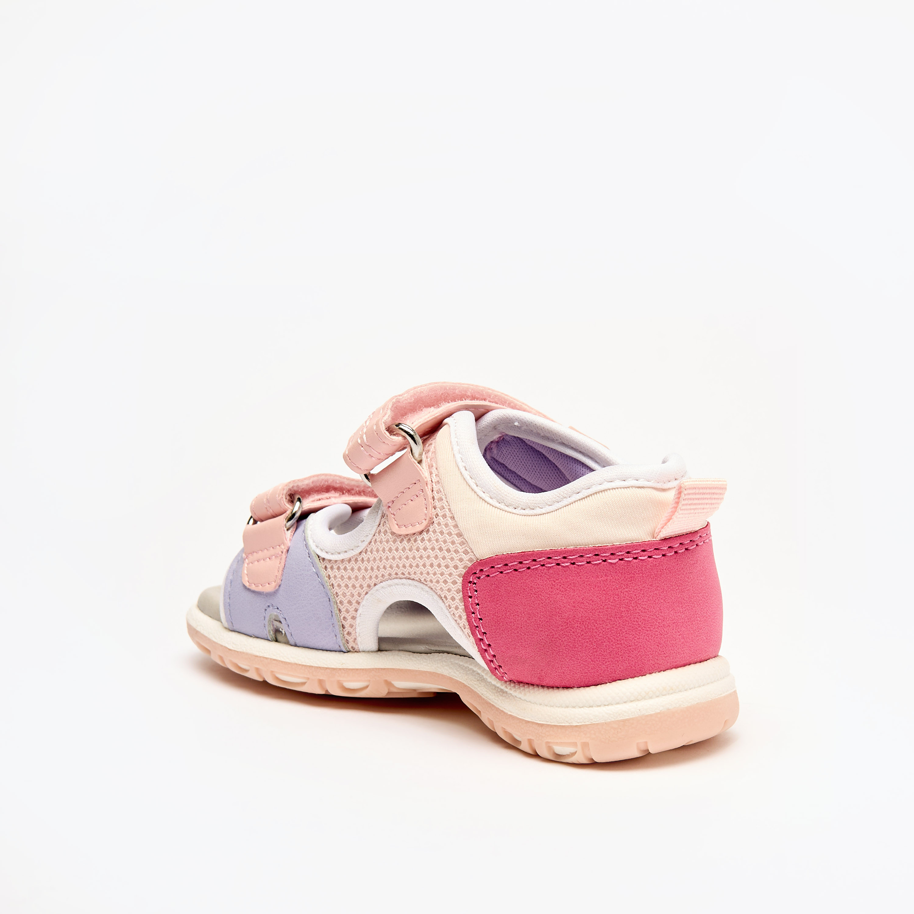 Barefeet Panelled Sandals with Hook and Loop Closure-girls-shoes-sandals-image-2