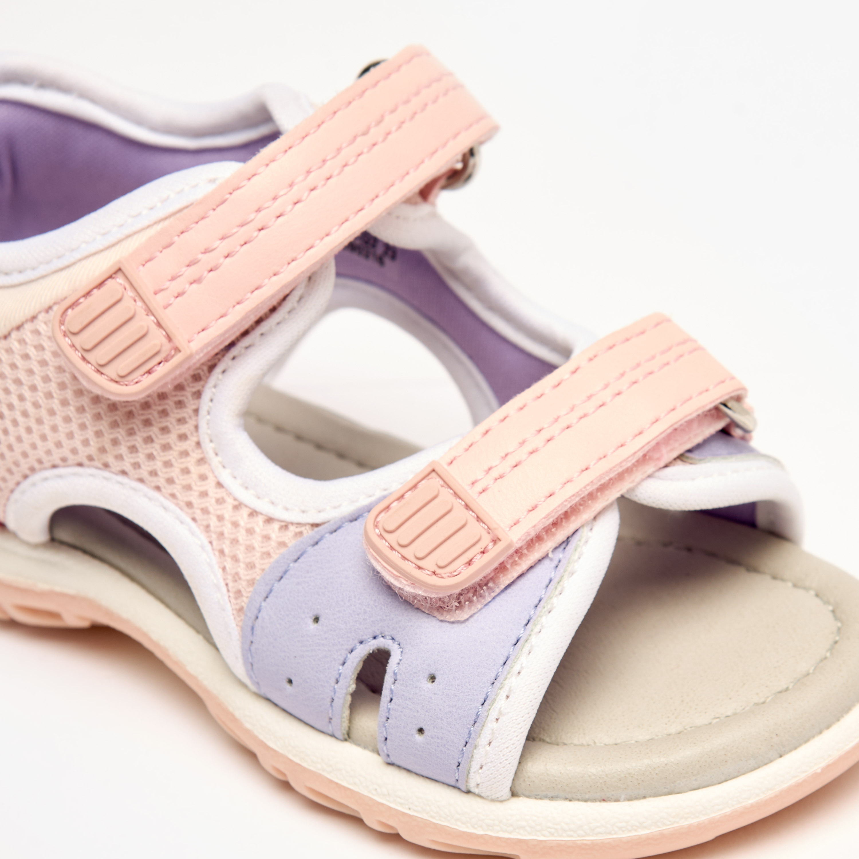 Barefeet Panelled Sandals with Hook and Loop Closure-girls-shoes-sandals-image-5