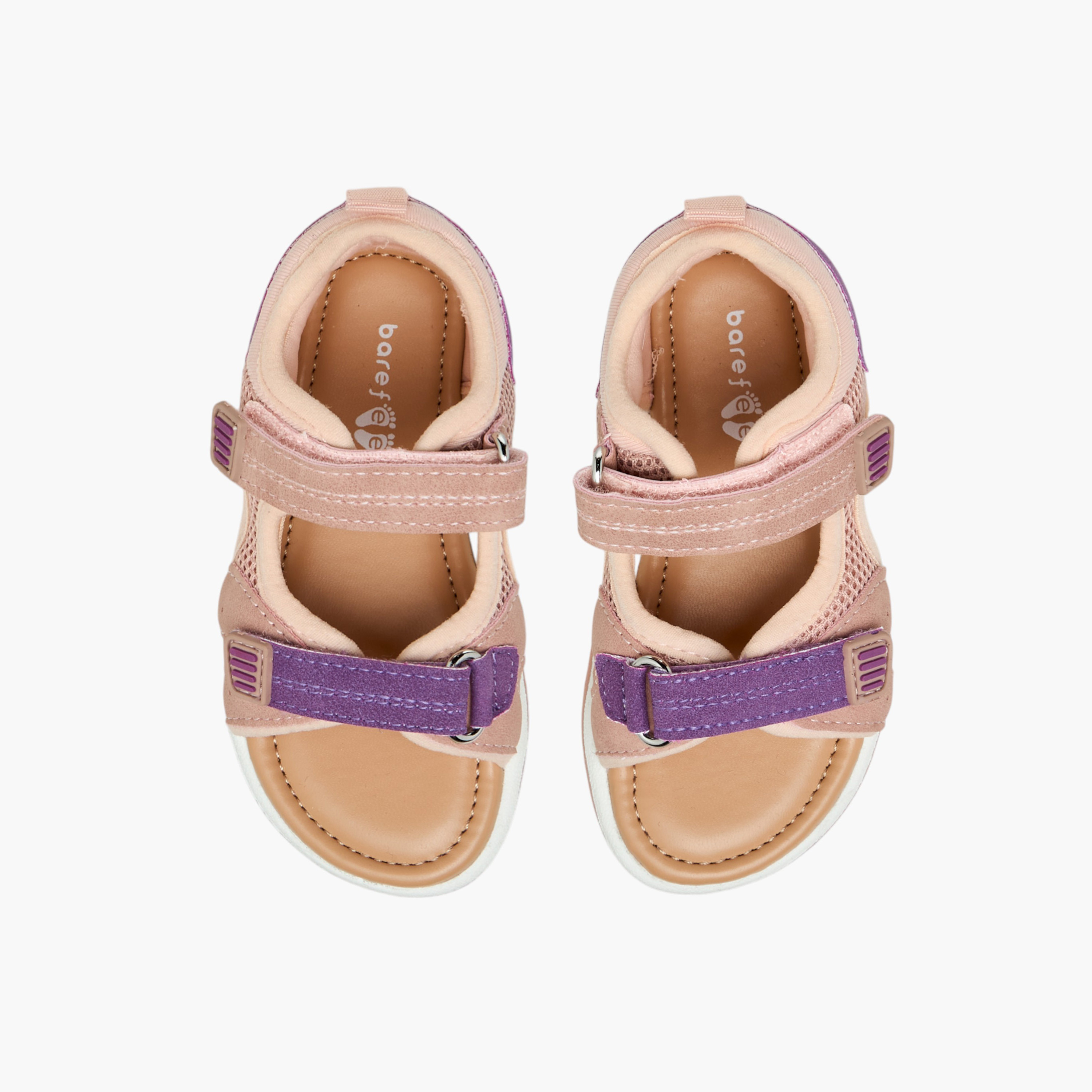 Barefeet Panelled Sandals with Hook and Loop Closure-girls-shoes-sandals-image-1