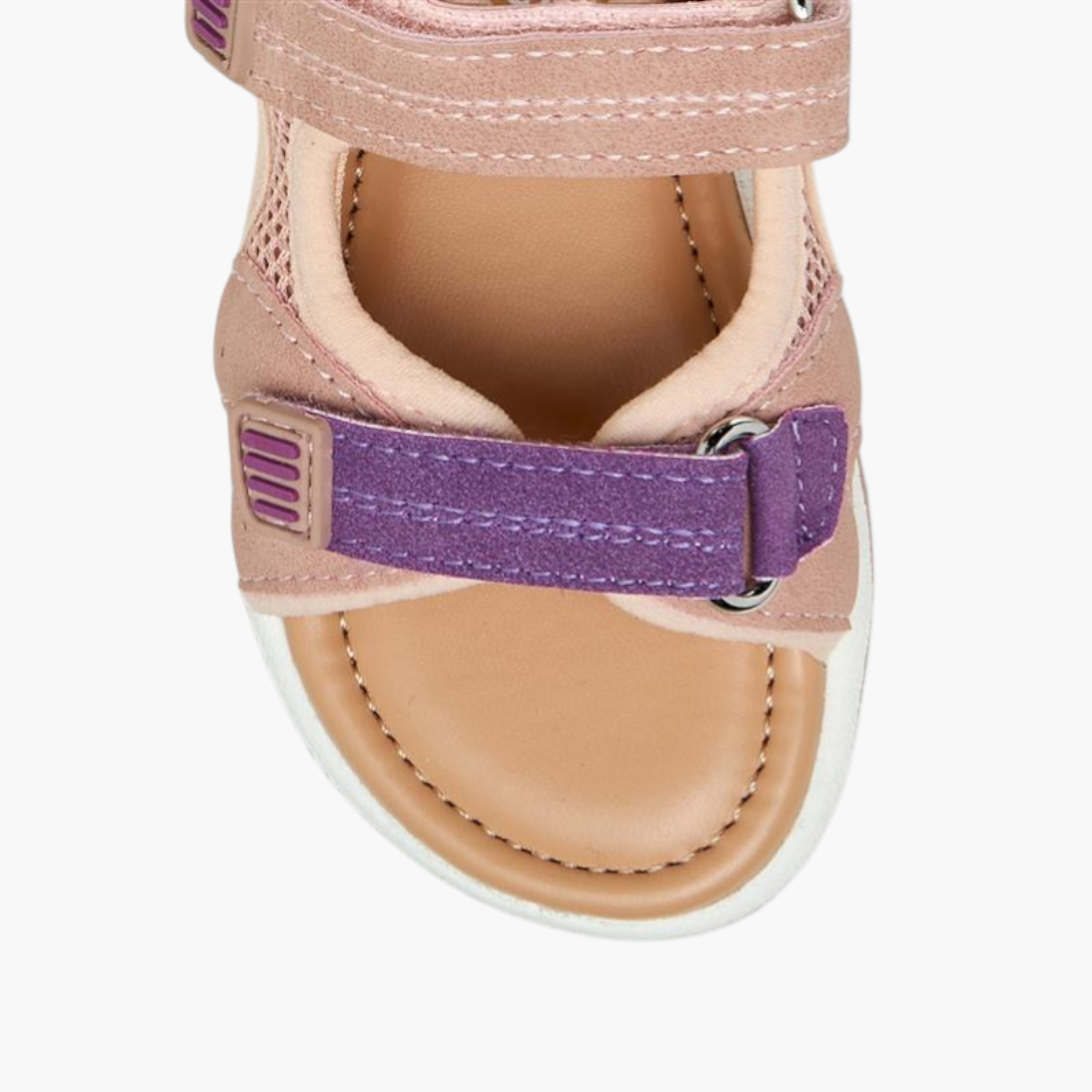 Barefeet Panelled Sandals with Hook and Loop Closure-girls-shoes-sandals-image-3