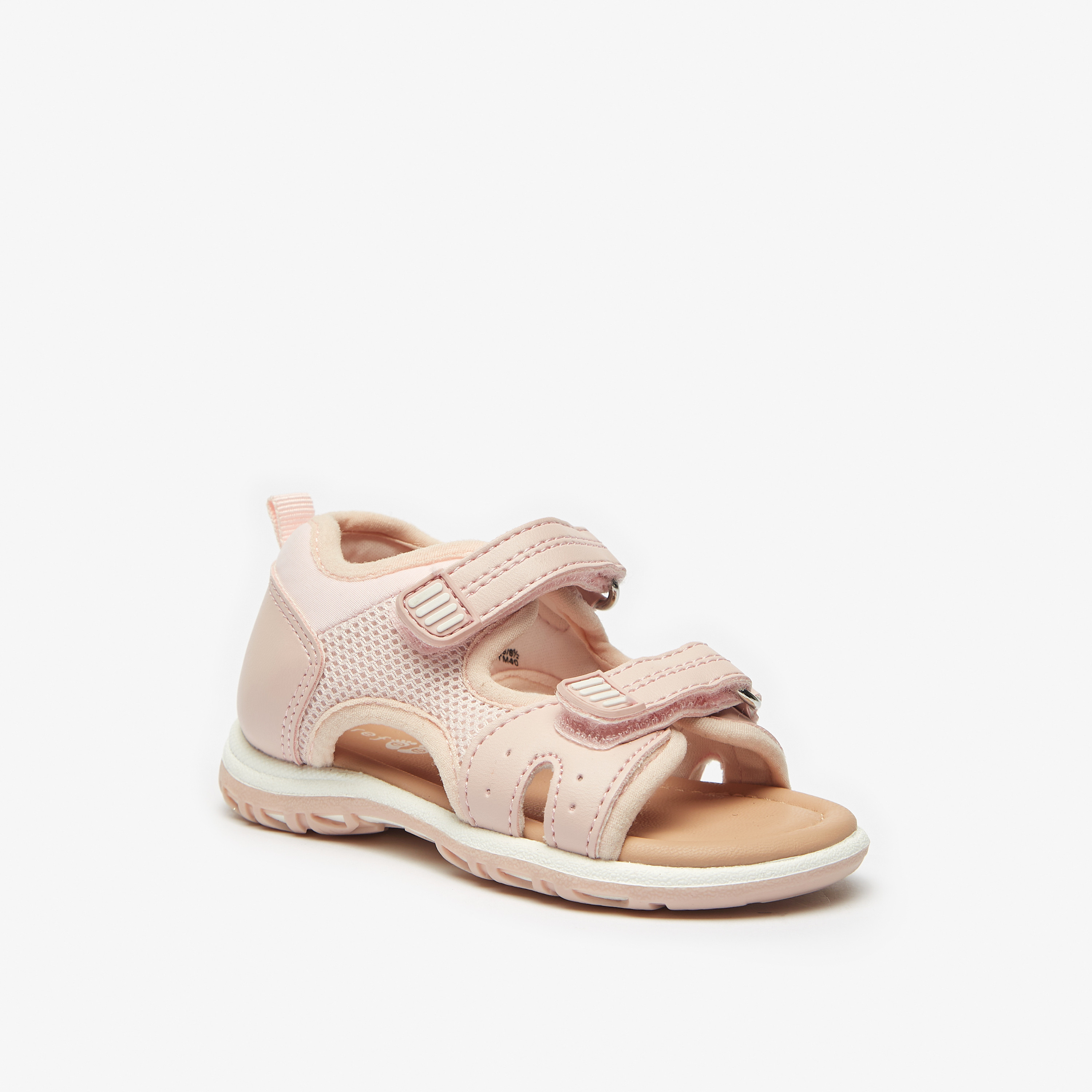 صندل بحزام بارز الملمس وشريط إغلاق لاصق من بيرفيت-girls-shoes-sandals-image-1