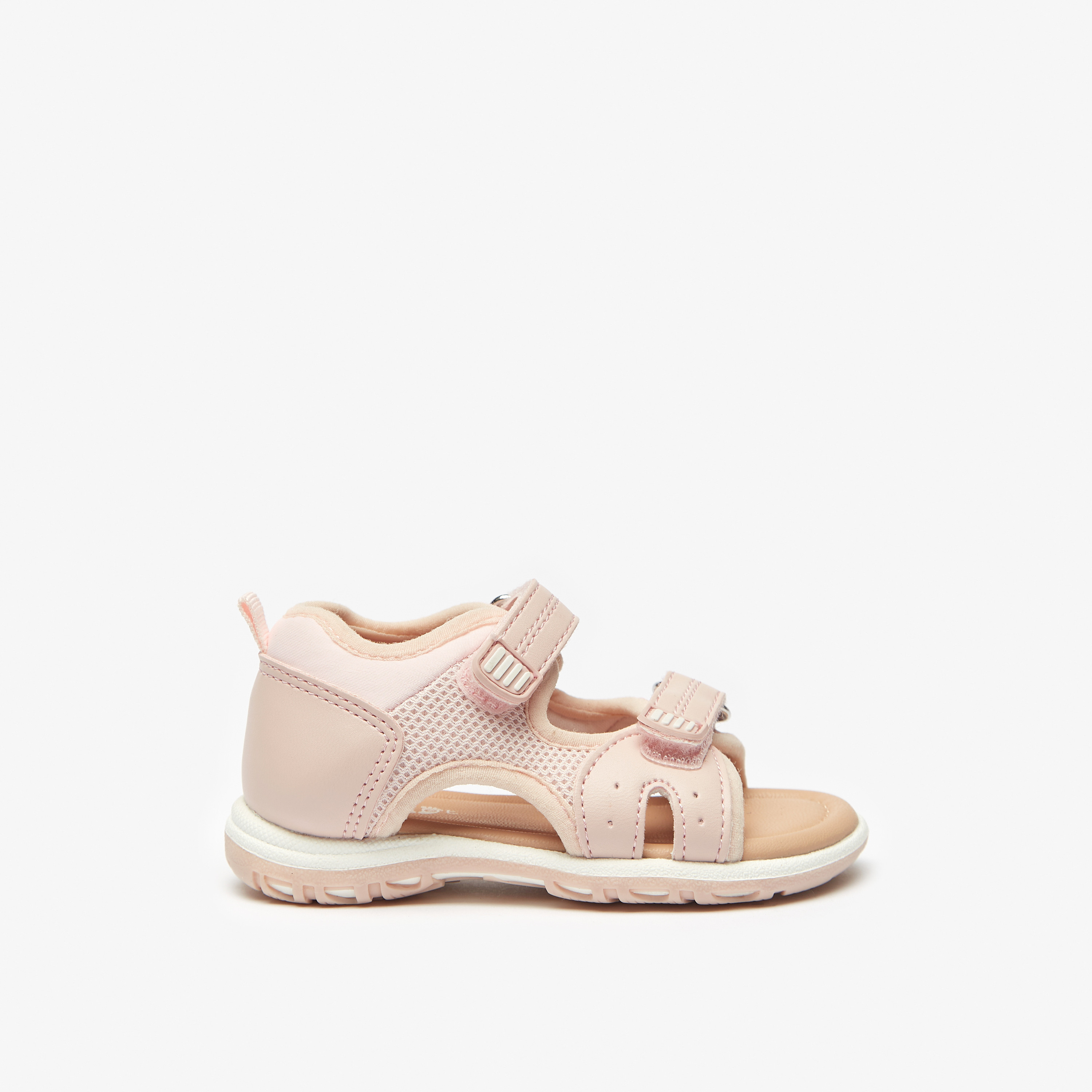 صندل بحزام بارز الملمس وشريط إغلاق لاصق من بيرفيت-girls-shoes-sandals-image-3