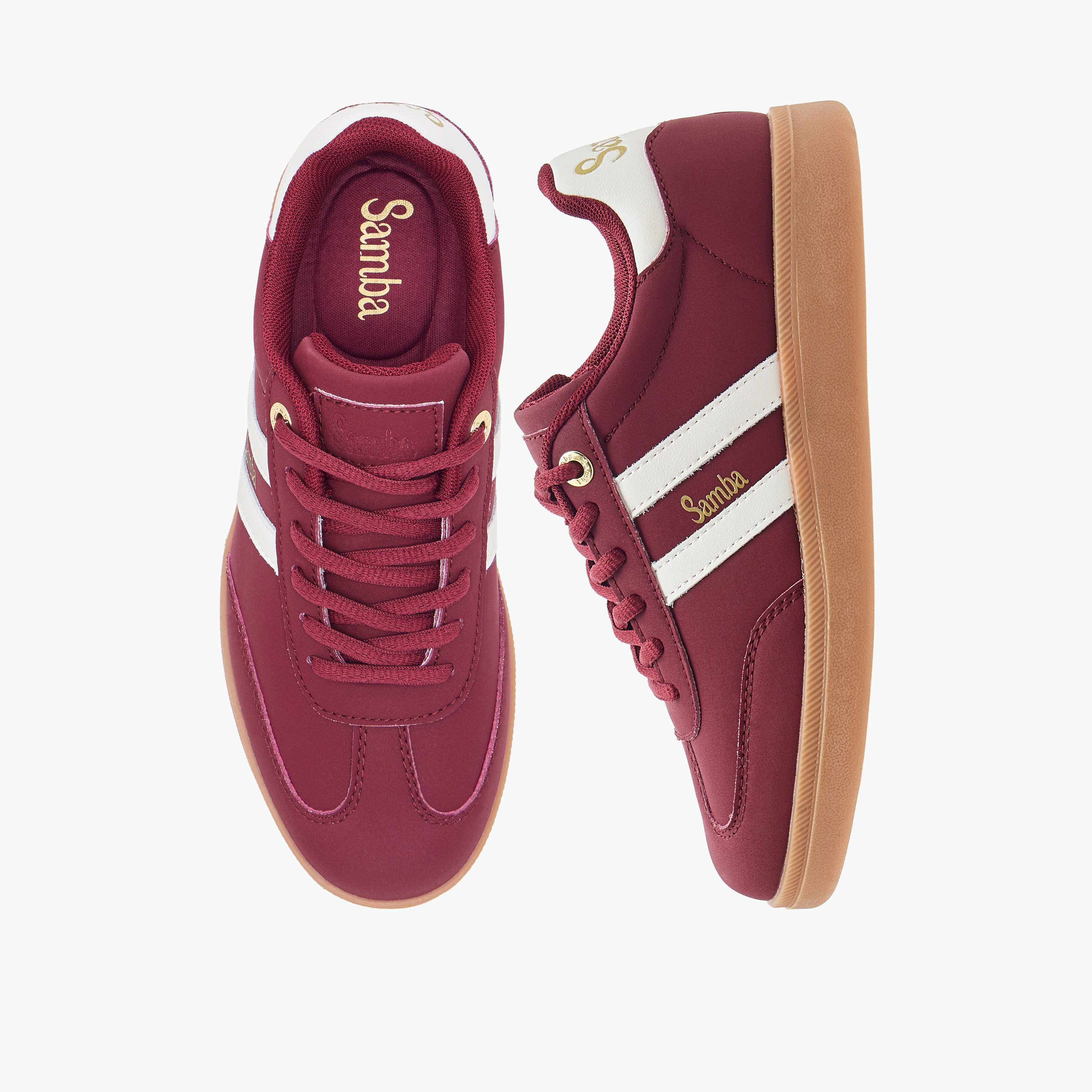 Samba Womens' Panelled Ankle Sneakers with Lace-Up Closure-women-shoes-sneakers-image-1