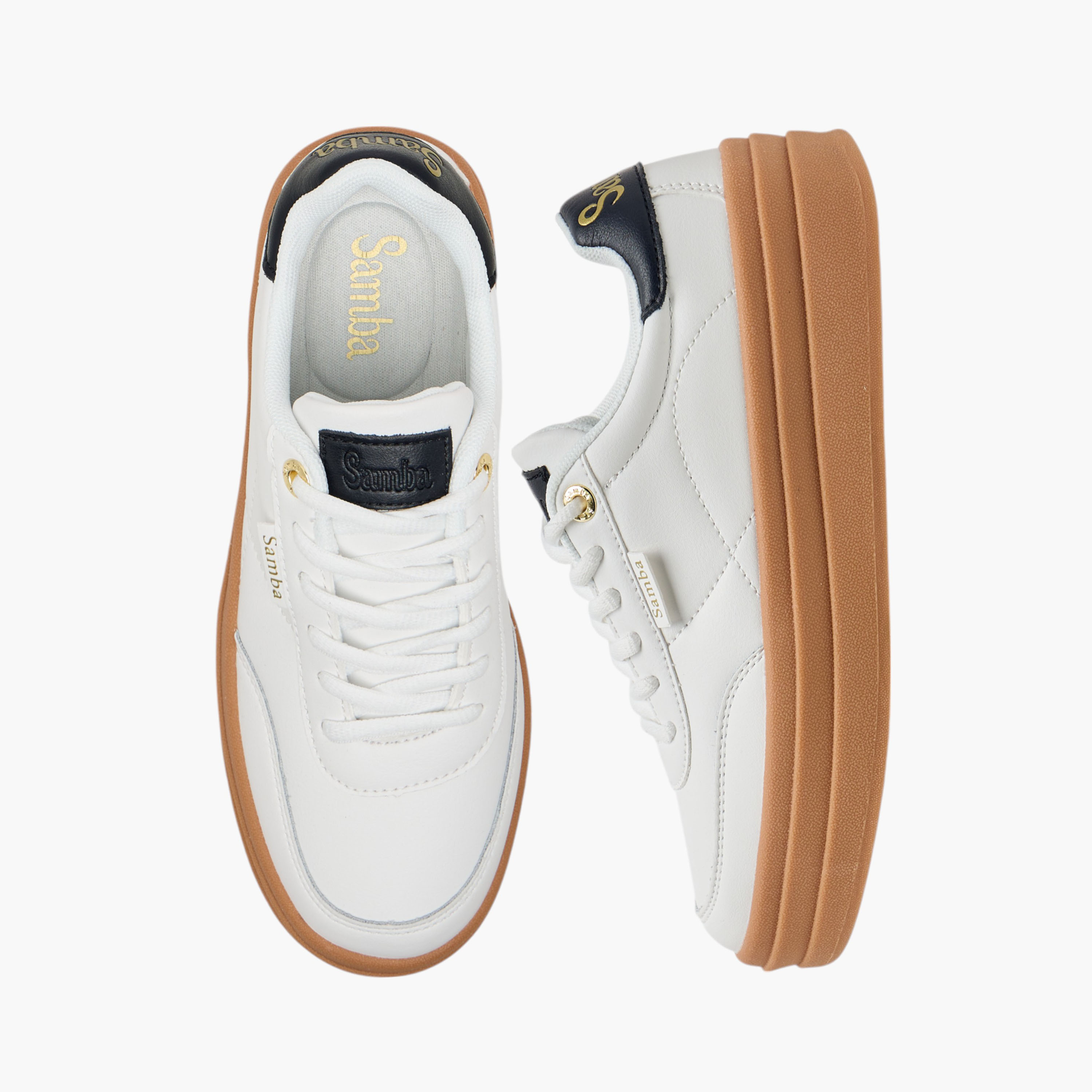 Samba Womens' Panelled Lace-Up Sneakers-women-shoes-sneakers-image-1