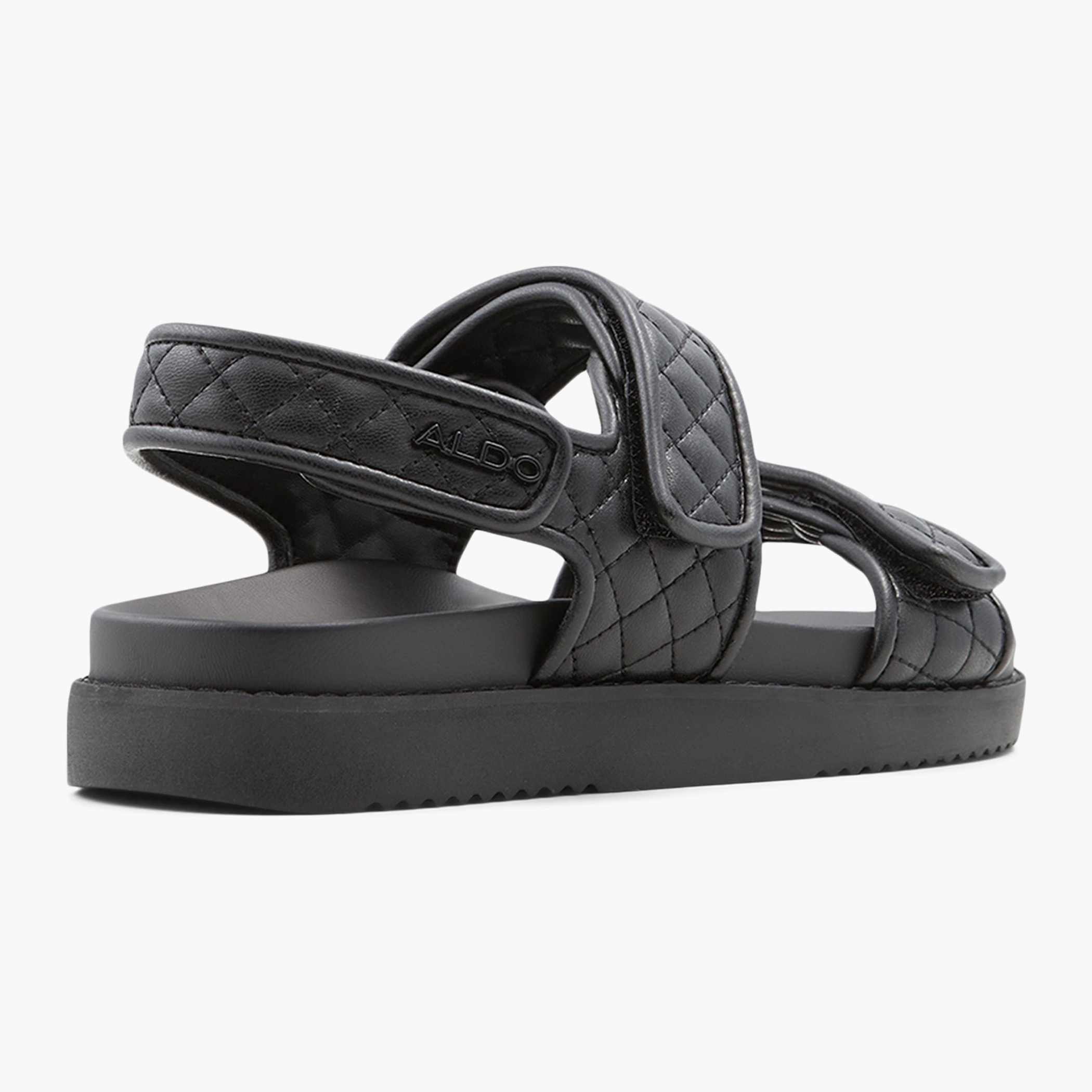 صندل ألدونسائي أسود بحزام مفتوح عند الأصابع-women-shoes-sandals-flats-image-2
