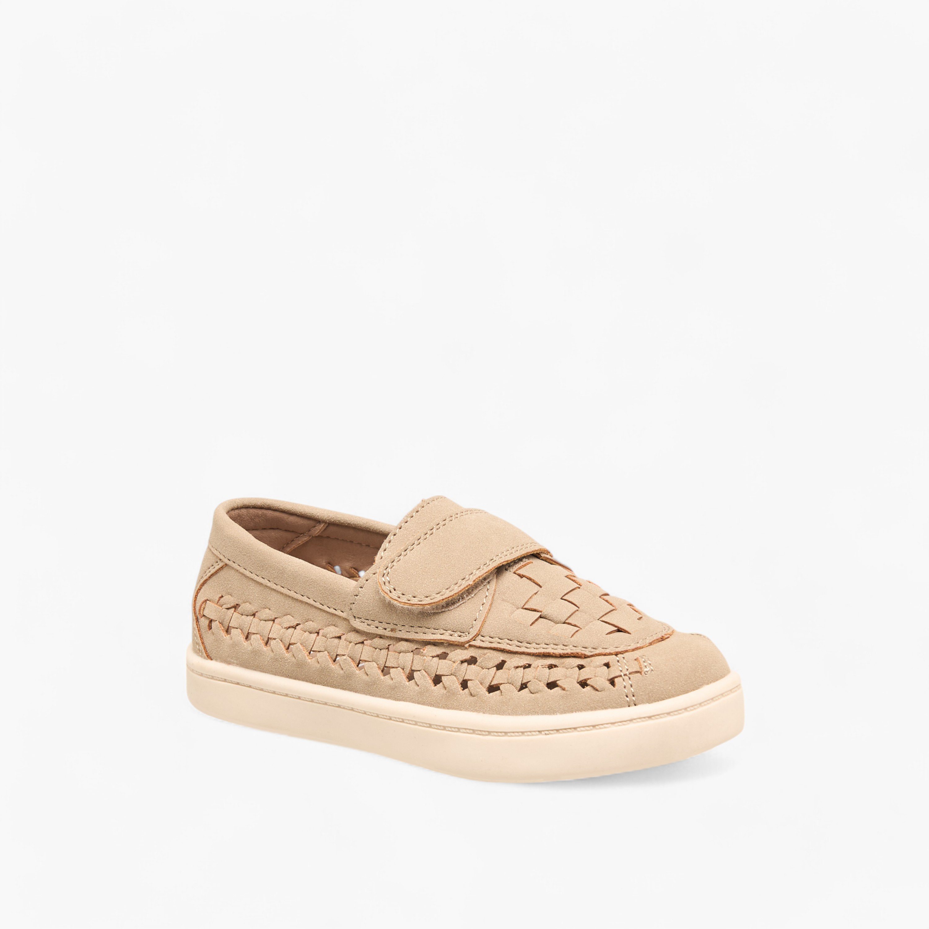 Barefeet Weave Textured Loafers with Hook and Loop Closure-boys-shoes-loafers-image-2
