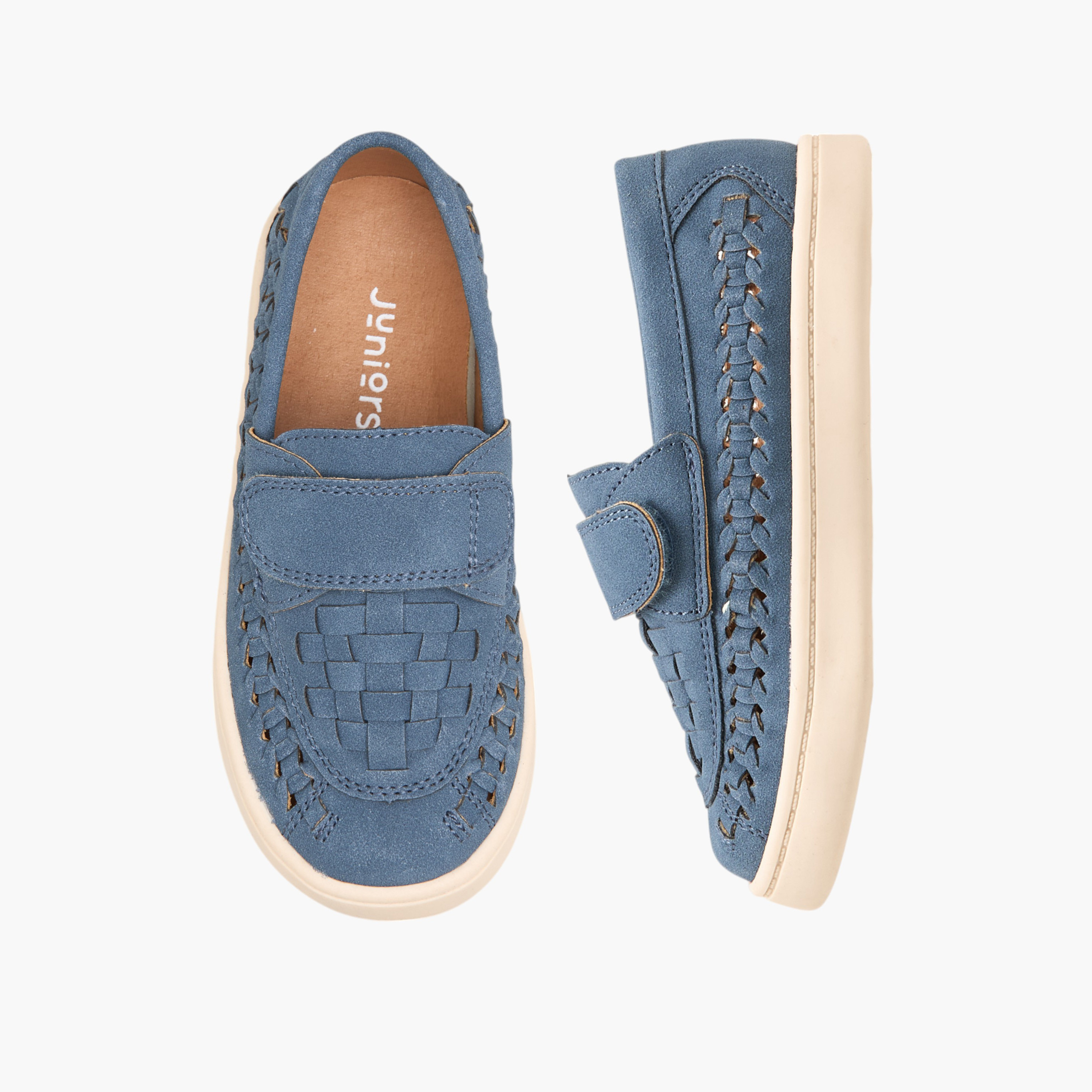 حذاء منسوج بارز الملمس سهل الارتداء بشريط إغلاق من بيرفيت-boys-shoes-loafers-image-1