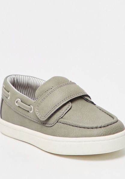 Juniors Solid Loafers with Hook and Loop Closure-Boy%27s Casual Shoes-image-1