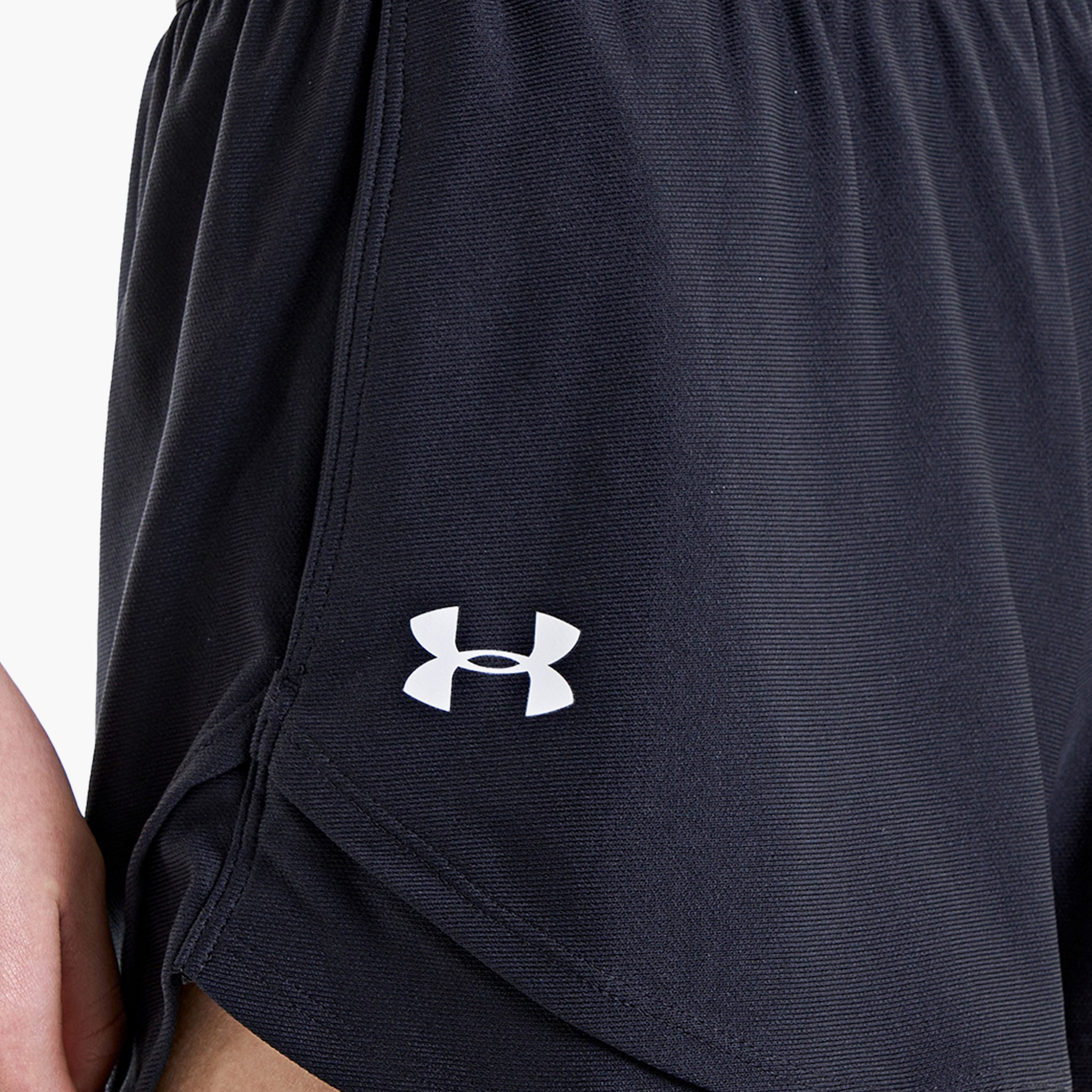 Under Armour Play Up Shorts 3.0 Logo Mid-Rise Shorts | 1344552-sports-women-clothing-athleticskirtsandshorts-image-3