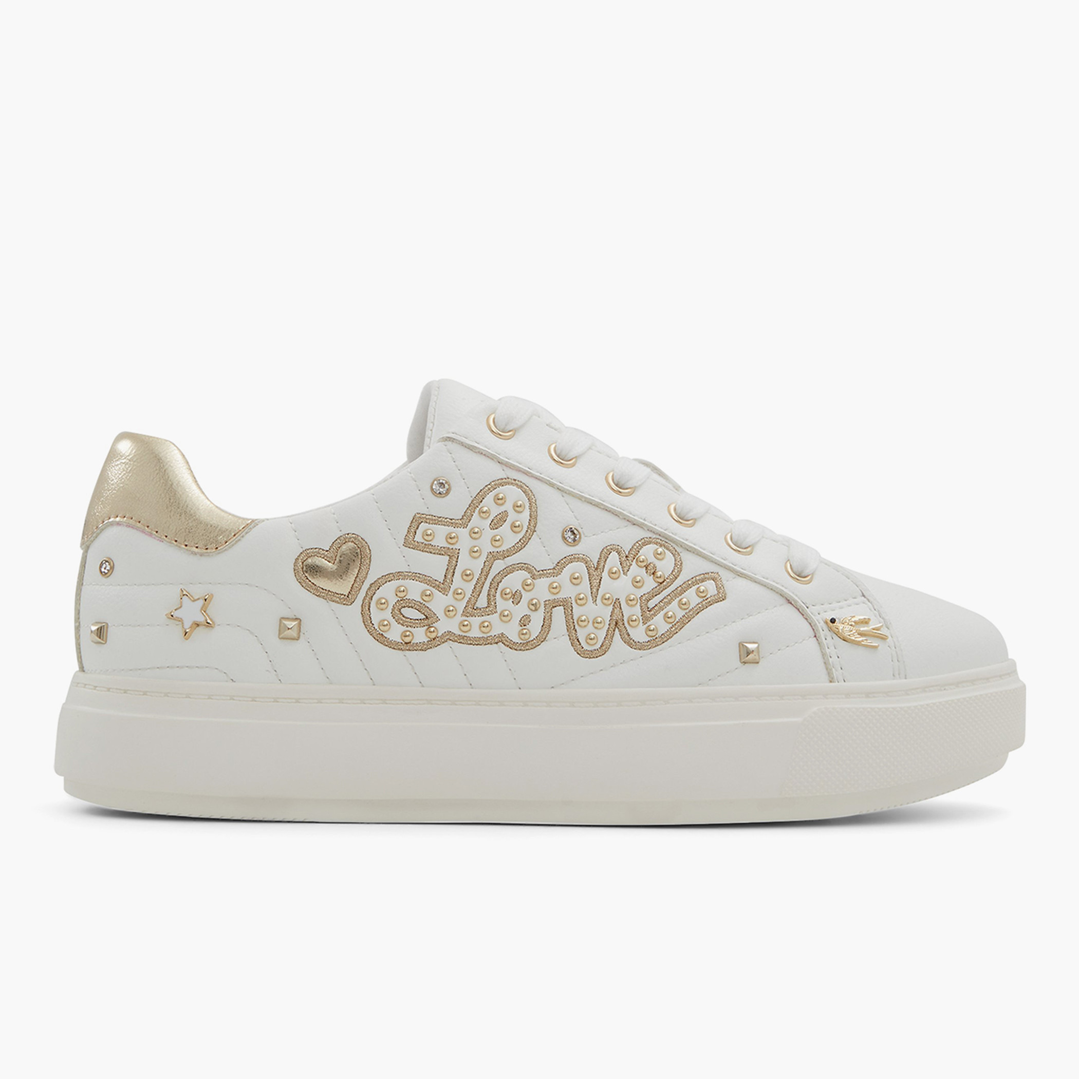 حذاء رياضي من ألدو لوفينو نسائي أبيض مبطن برباط-women-shoes-sneakers-image-1