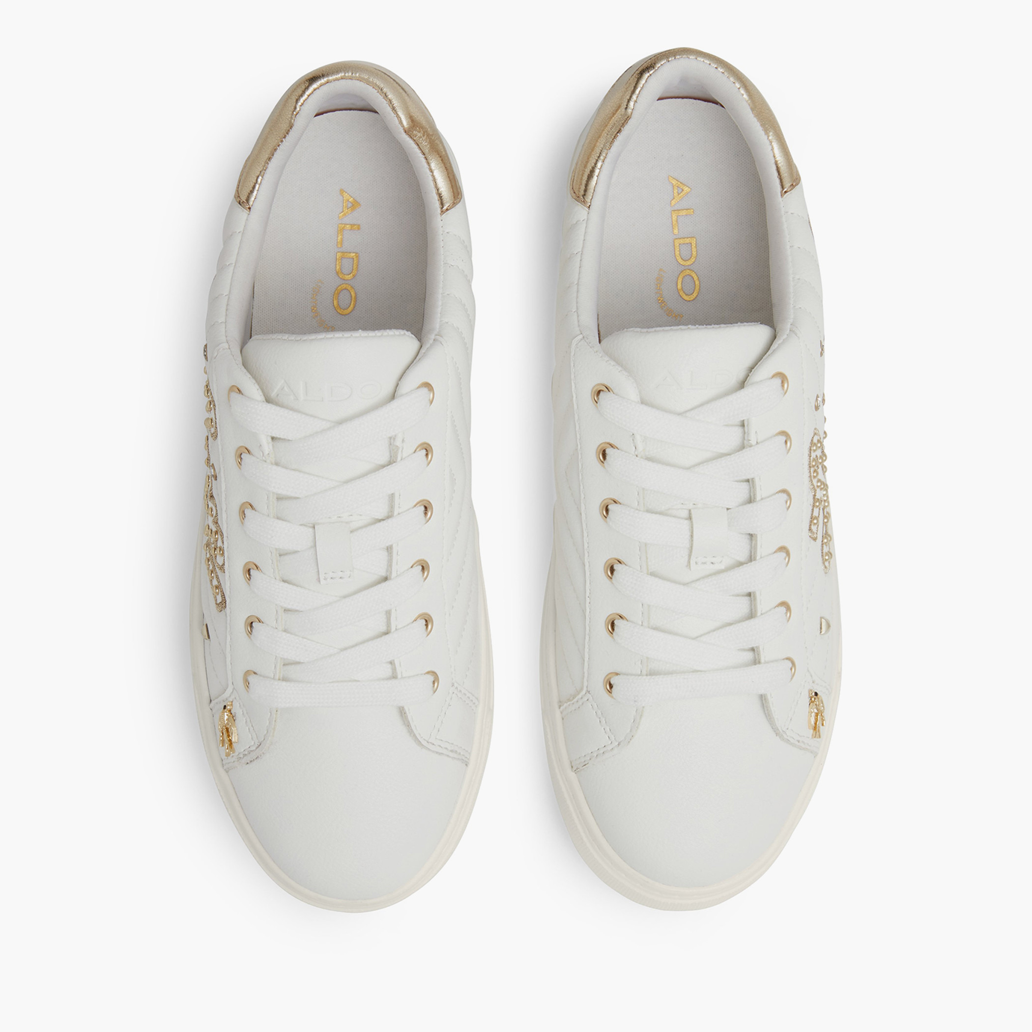حذاء رياضي من ألدو لوفينو نسائي أبيض مبطن برباط-women-shoes-sneakers-image-3