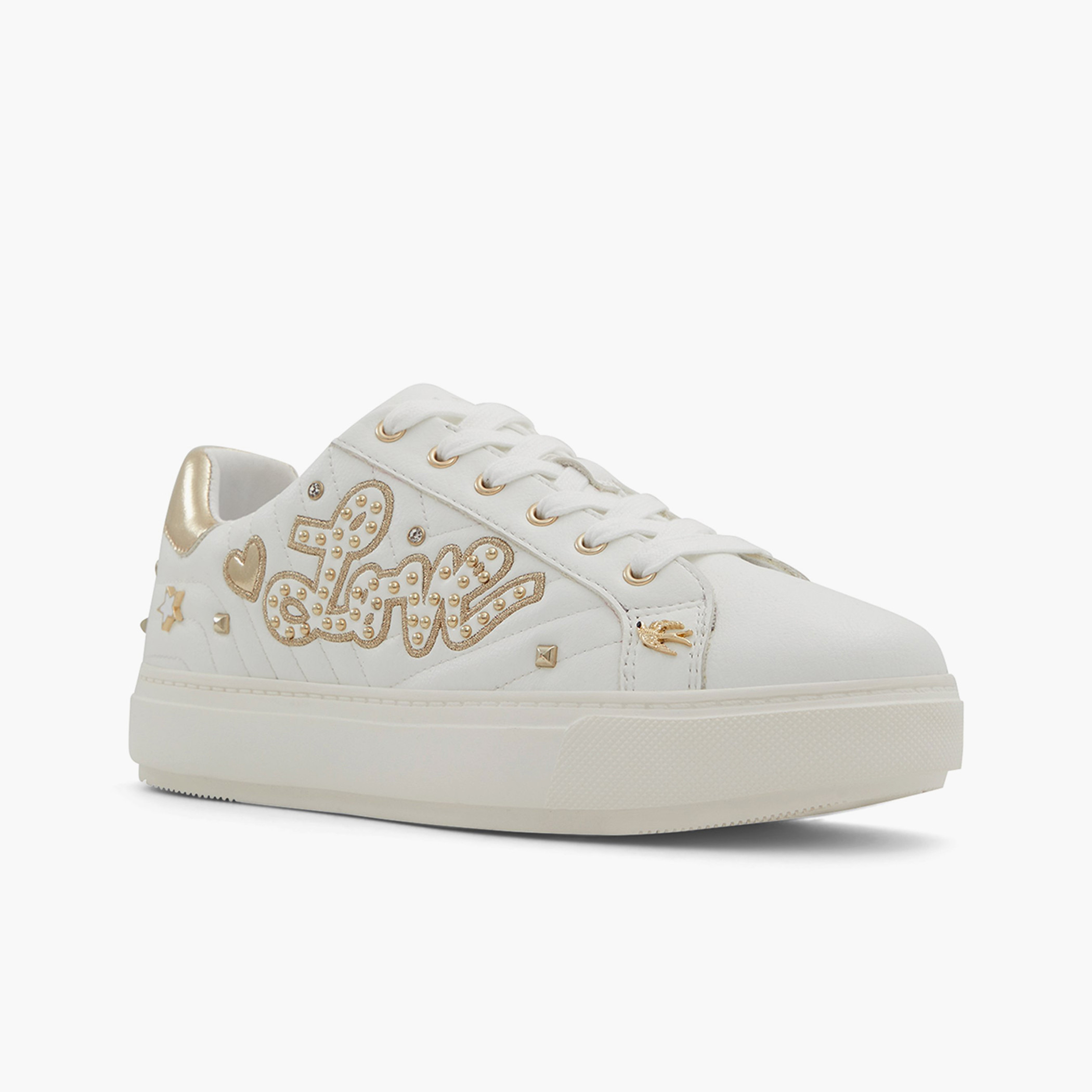 حذاء رياضي من ألدو لوفينو نسائي أبيض مبطن برباط-women-shoes-sneakers-image-4