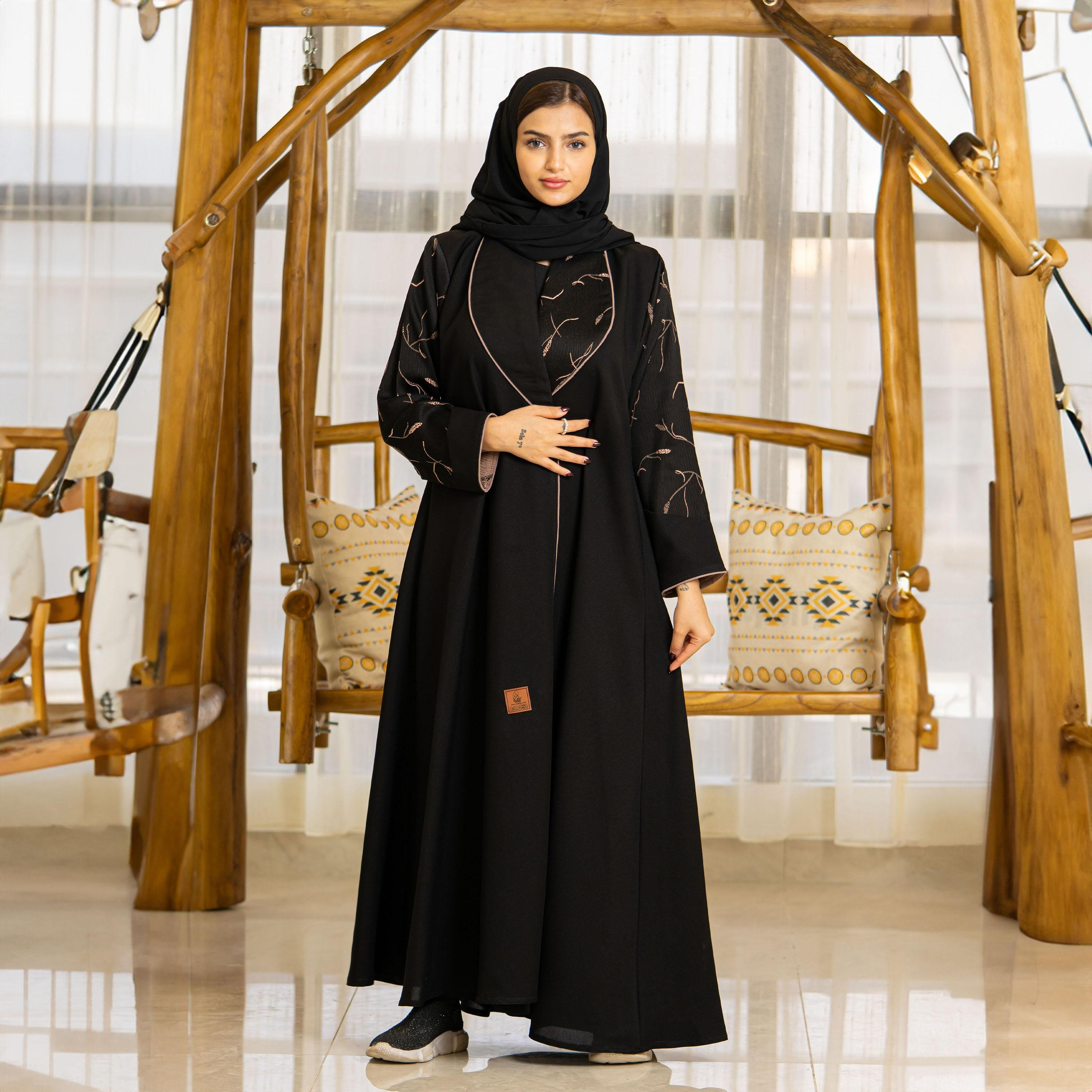 عباية زاهيه سبايك مطرزة مع حجاب-women-arabicclothing-abayas-image-4