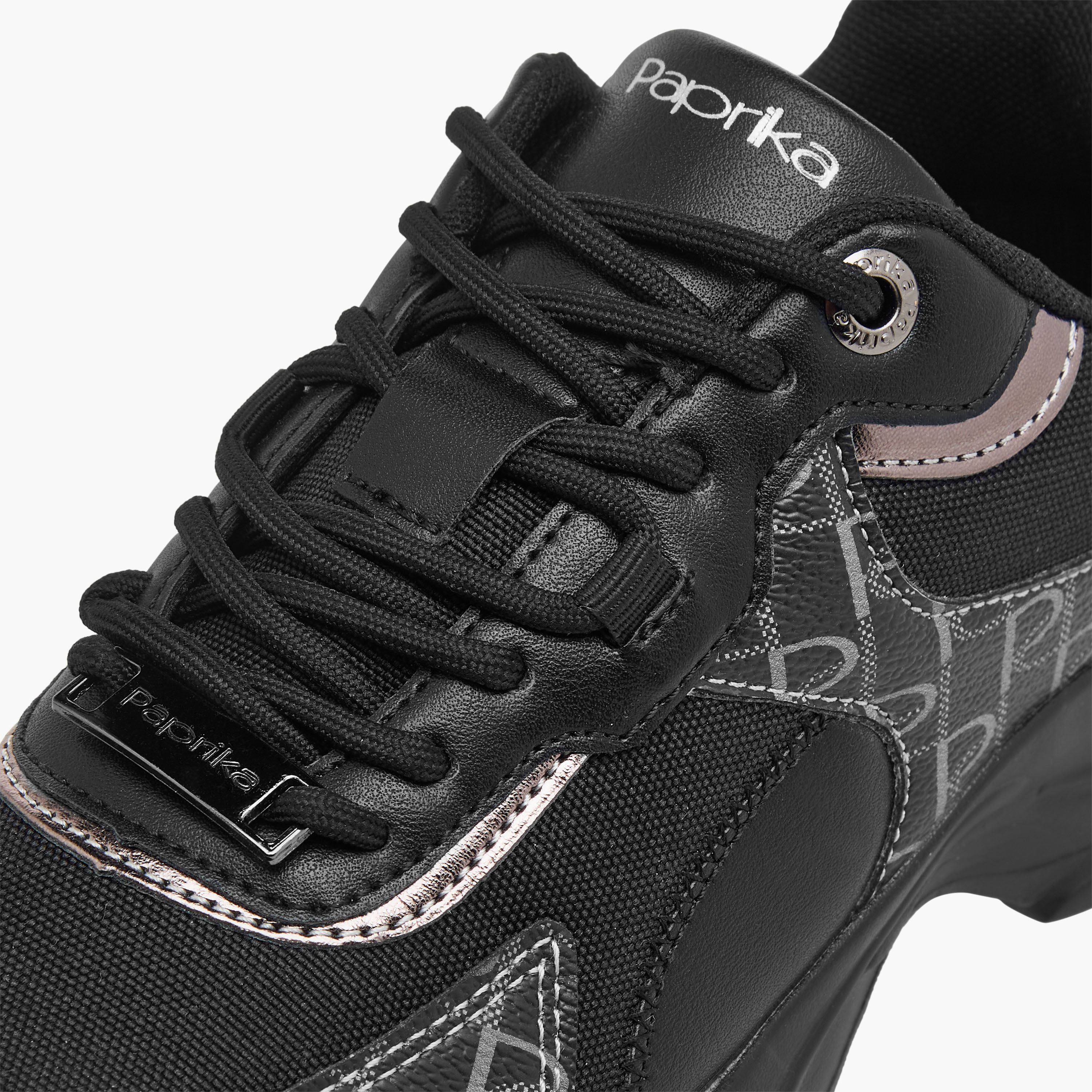Paprika Panelled Lace-Up Platform Sneakers-women-shoes-sneakers-image-4