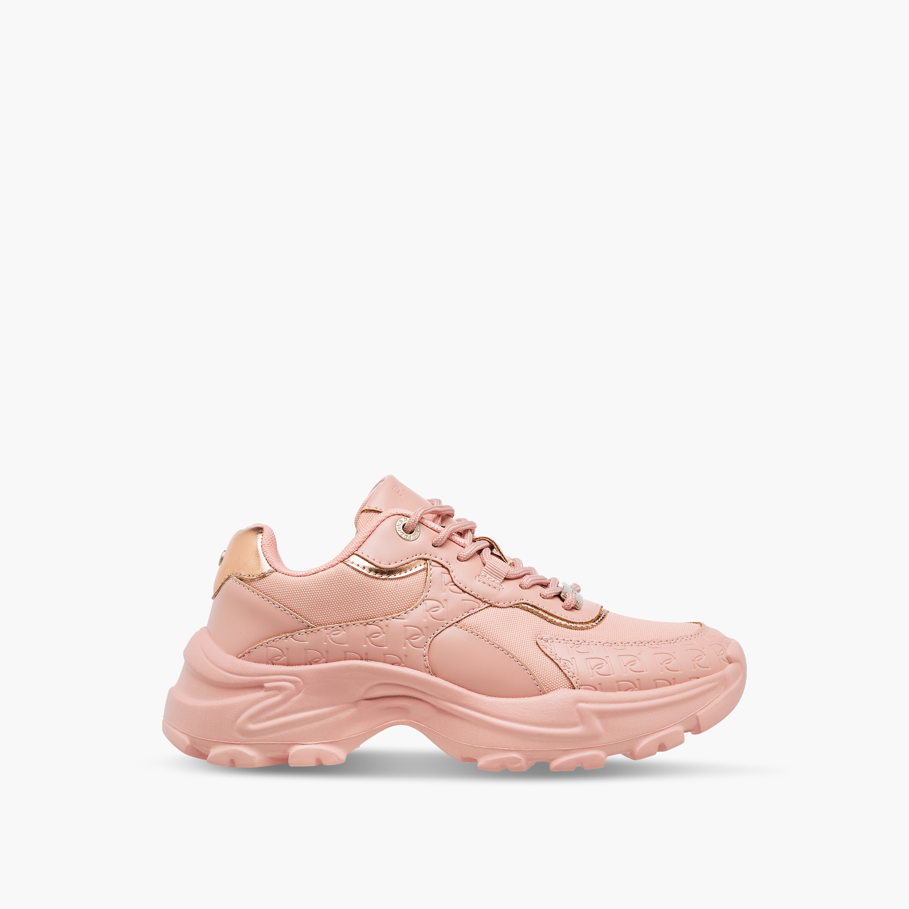 Paprika Monogram Embossed Sneakers with Lace-Up Closure-women-shoes-sneakers-image-3