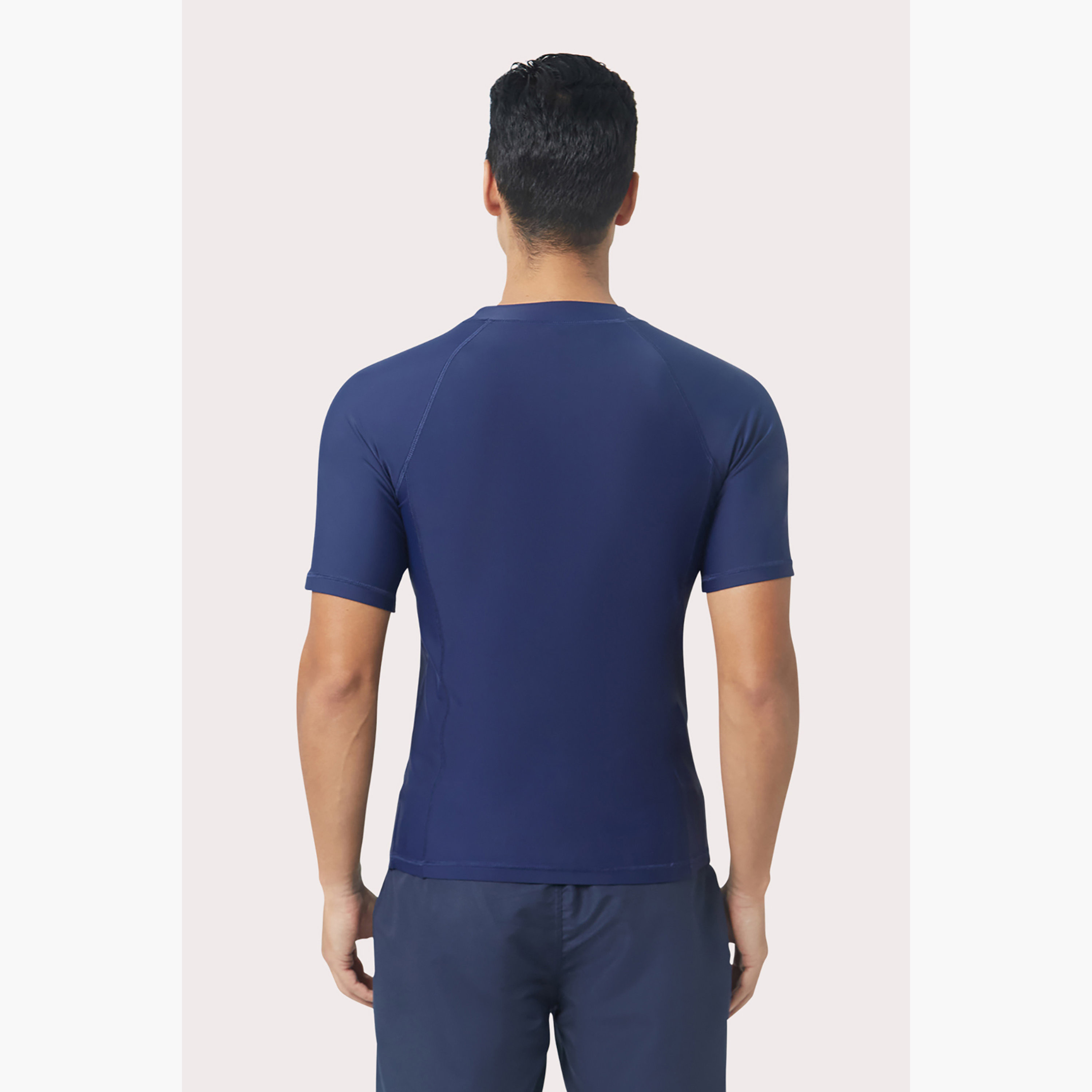 Coega Mens Short Sleeve Rashguard - Solid Navy-sports-men-clothing-swimwear-image-3