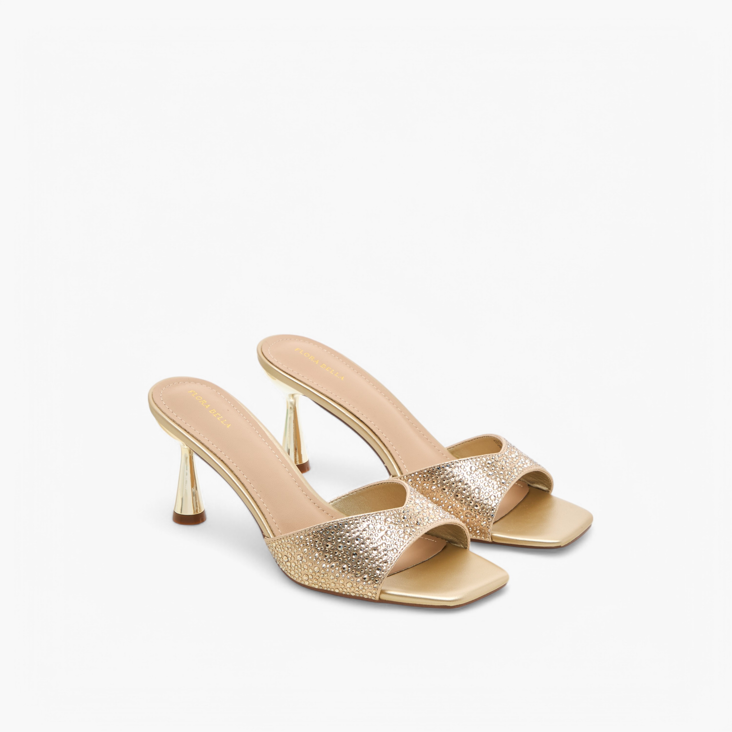 Flora Bella Embellished Slip-On Sandals with Flared Heel-women-shoes-sandals-heeled-image-1