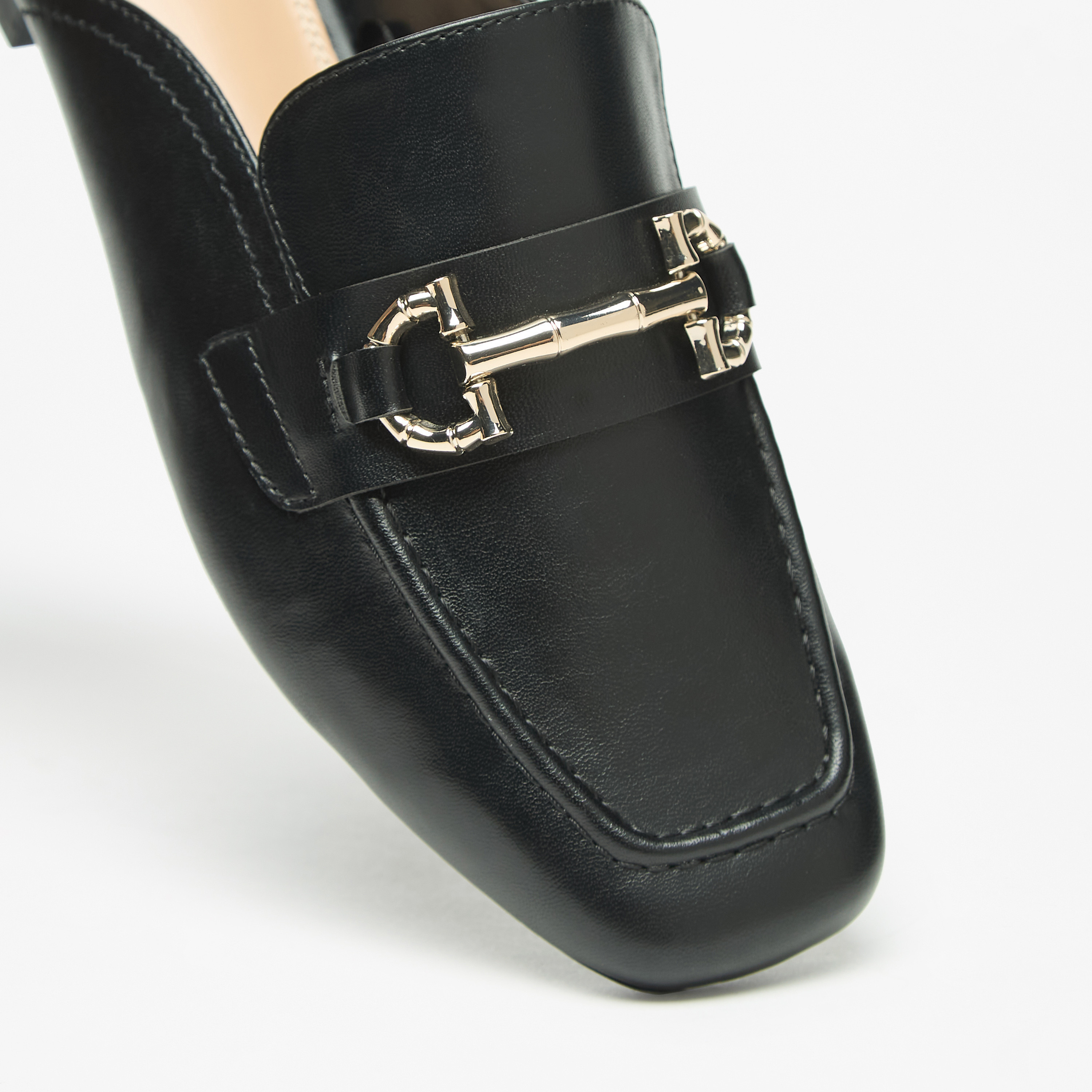 Celeste Women's Solid Slip-On Mules with Metallic Accent-women-shoes-flats-mules-image-5