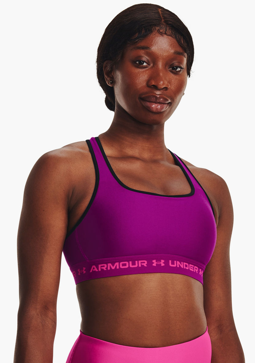 Buy Women's Under Armour Crossback Mid Logo Scoop Neck Sleeveless Sports Bra  with Removable Pads, 1361034 Online