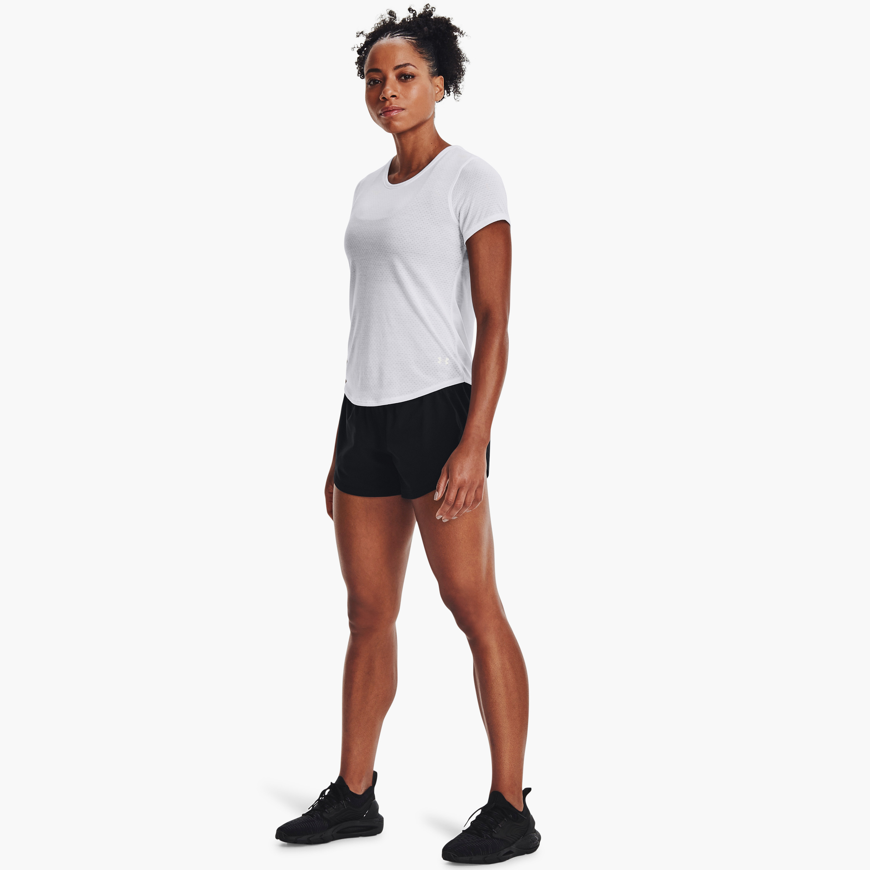 تي شيرت بأكمام قصيرة وياقة مستديرة سادة من اندر ارمر ستريكار | 1361371-sports-women-clothing-tshirtsandvests-image-5