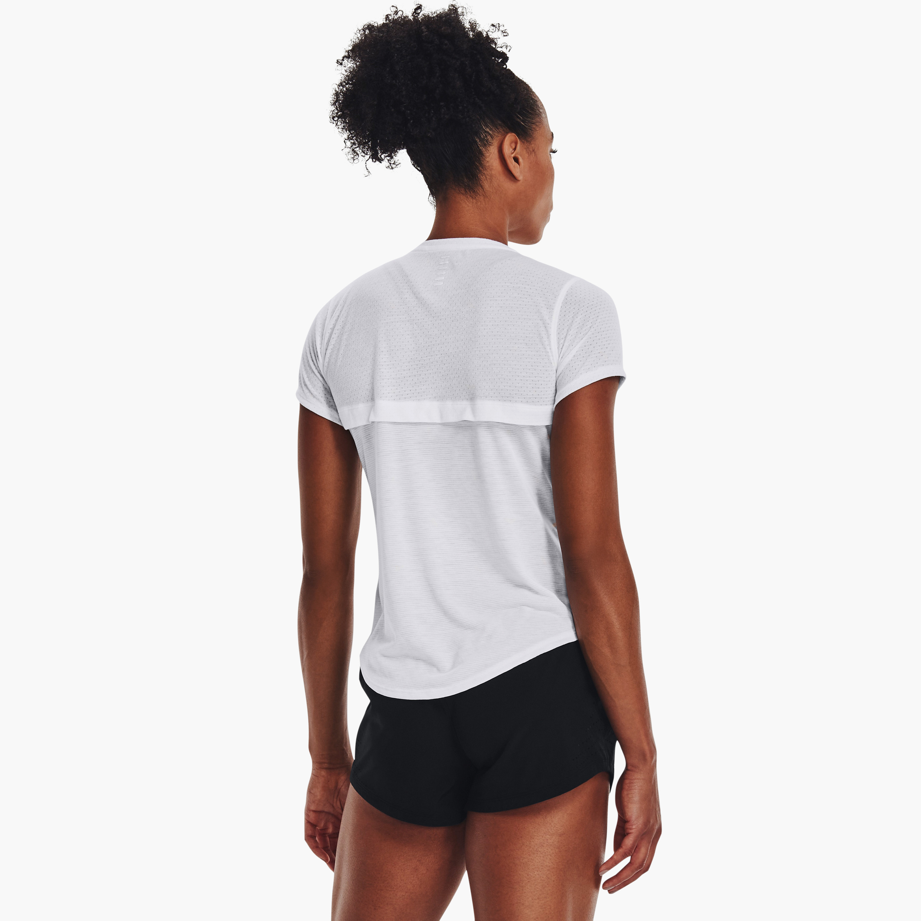 تي شيرت بأكمام قصيرة وياقة مستديرة سادة من اندر ارمر ستريكار | 1361371-sports-women-clothing-tshirtsandvests-image-7