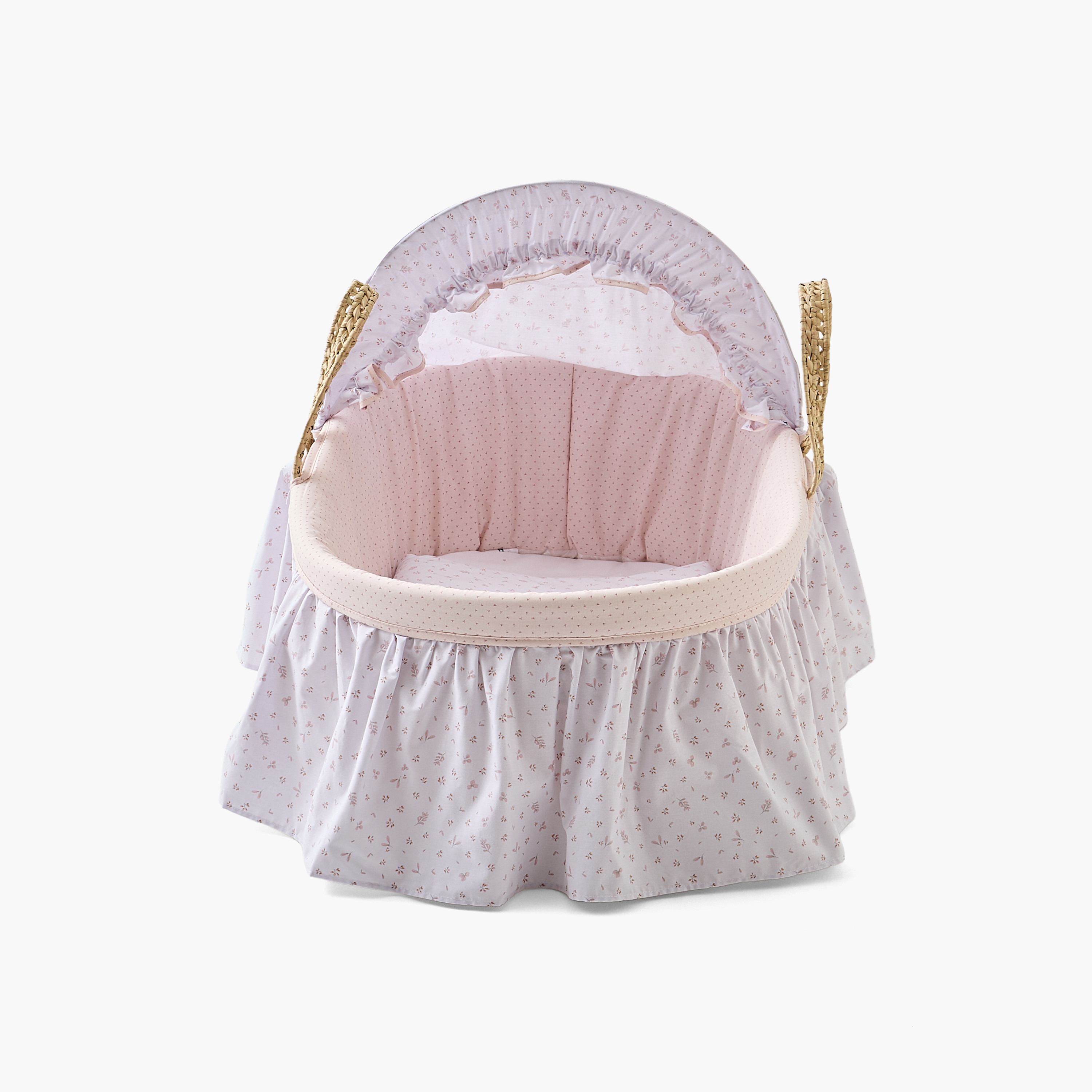 Cambrass Moses Basket with Handles and Hood-baby-nursery-furniture-cribsandbeds-bassinets-image-2