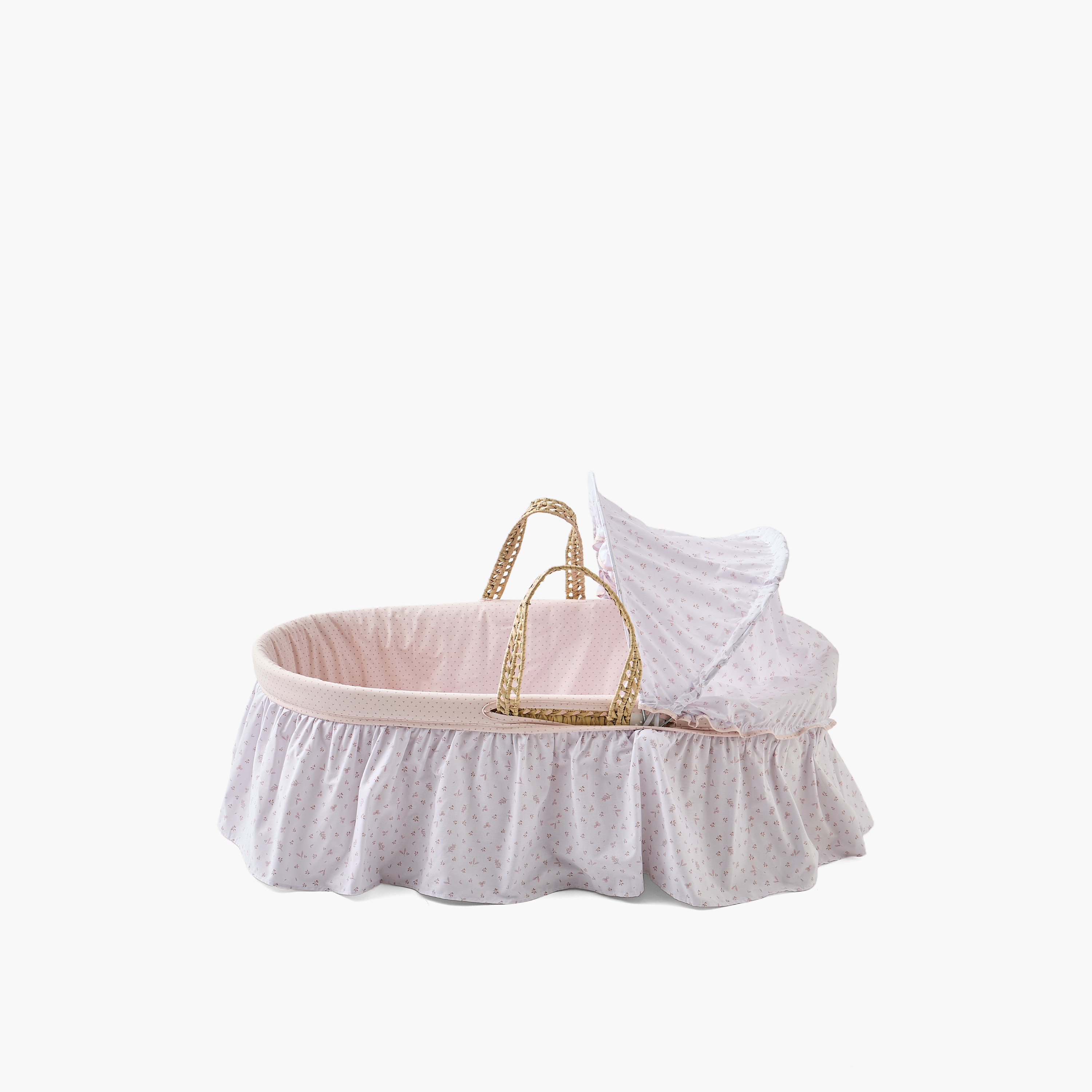 Cambrass Moses Basket with Handles and Hood-baby-nursery-furniture-cribsandbeds-bassinets-image-3