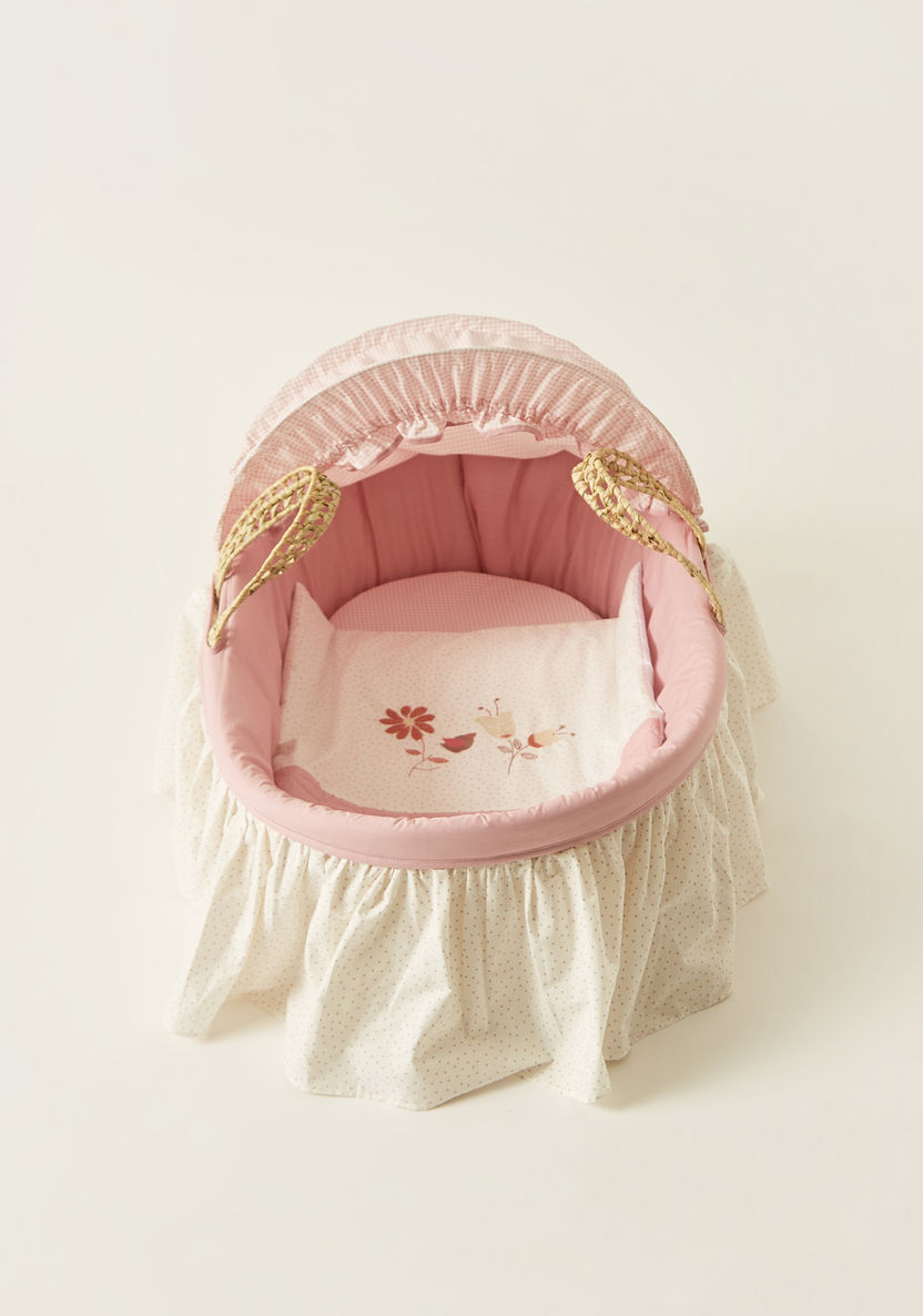 Cambrass Moses Basket with Frills and Canopy-Moses Baskets-image-1
