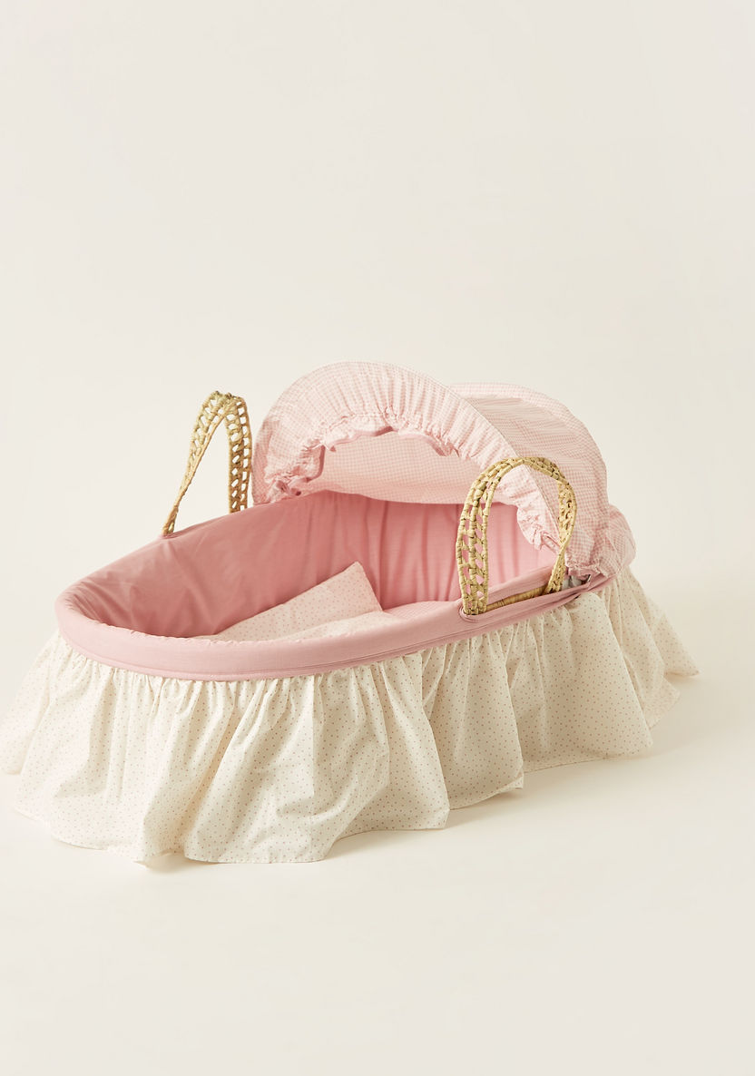 Cambrass Moses Basket with Frills and Canopy-Moses Baskets-image-2