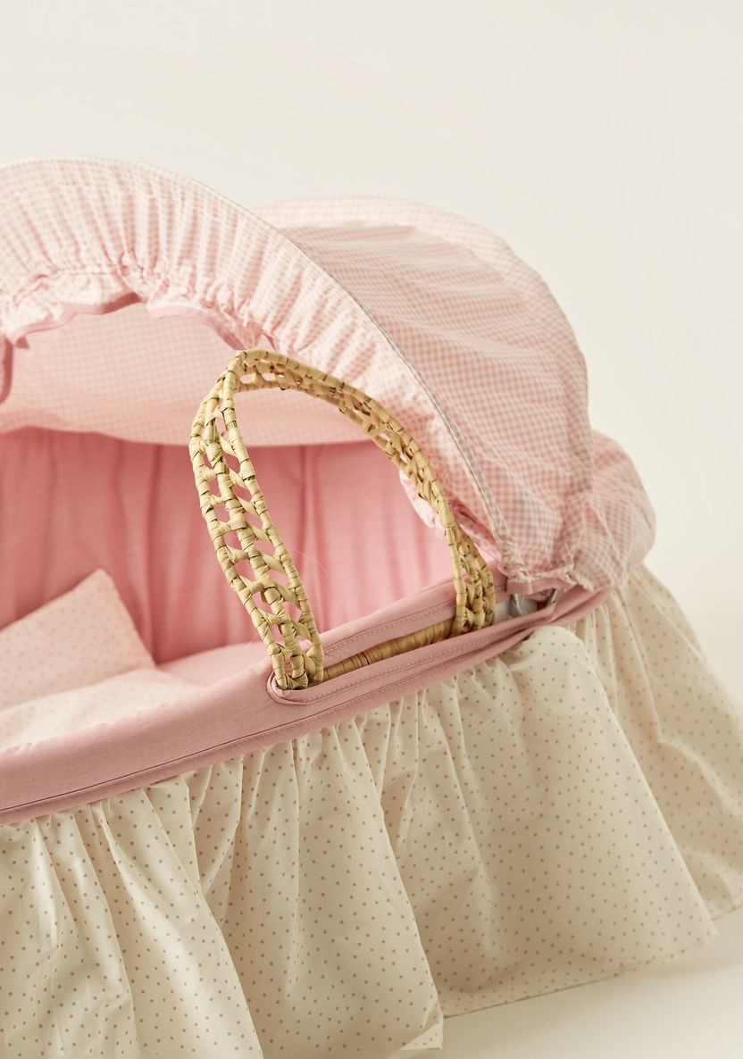 Cambrass Moses Basket with Frills and Canopy-Moses Baskets-image-4